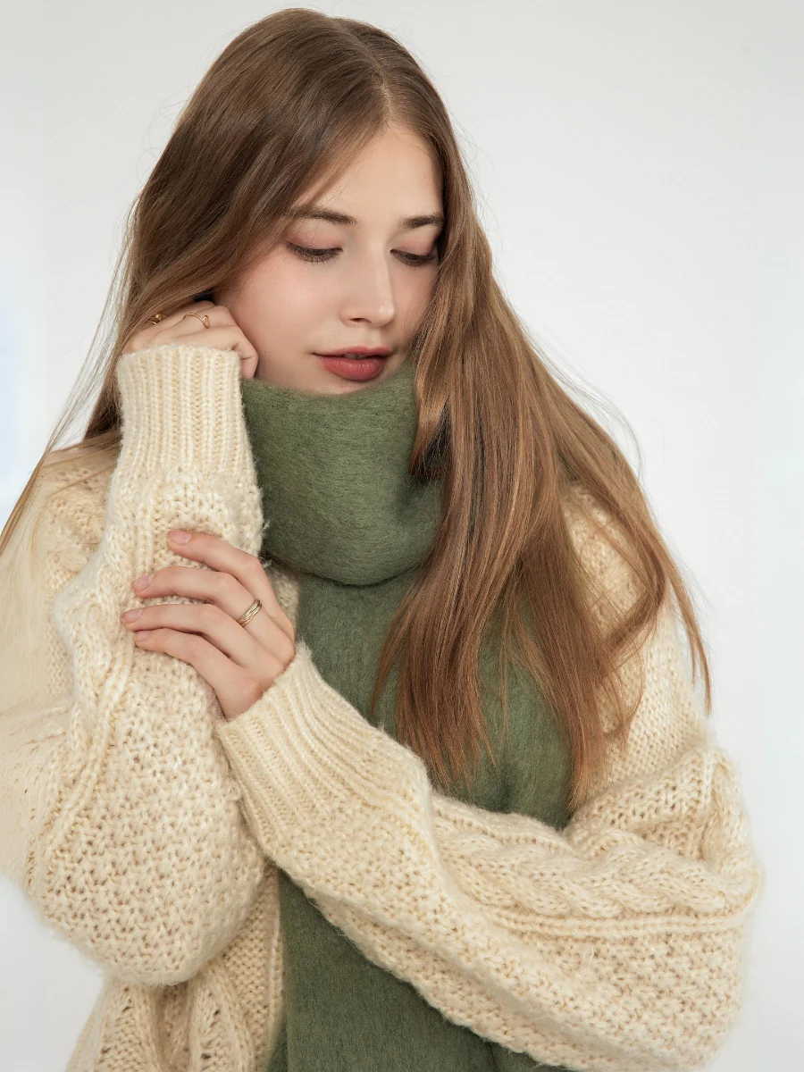Catalog Tassel Blanket Scarf - Sage - Image 5