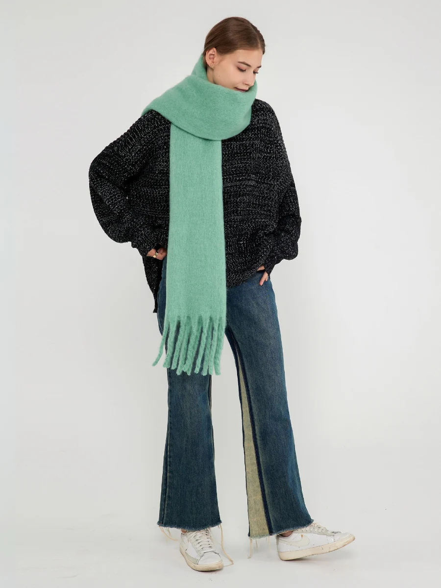 Catalog Tassel Blanket Scarf - Turquoise - Image 3