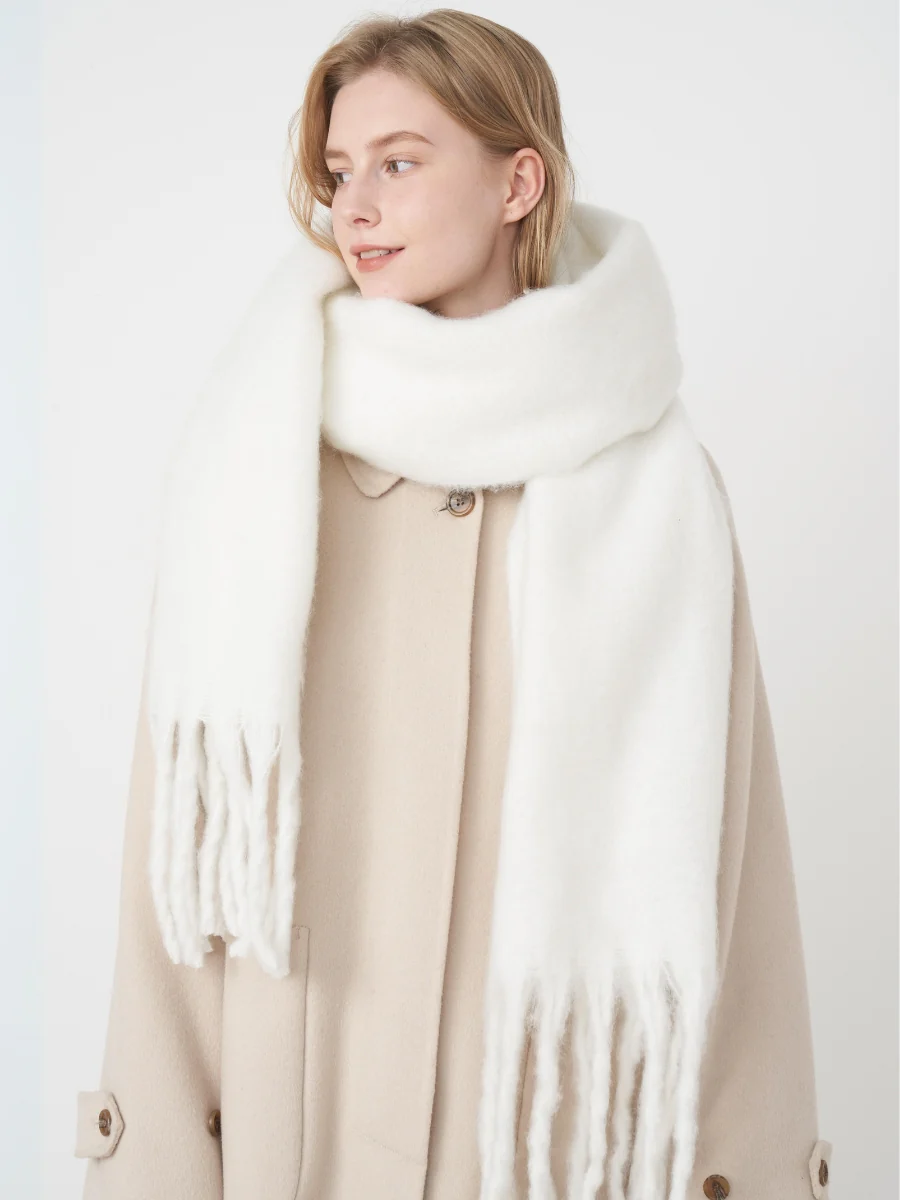 Catalog Tassel Blanket Scarf - White - Image 3