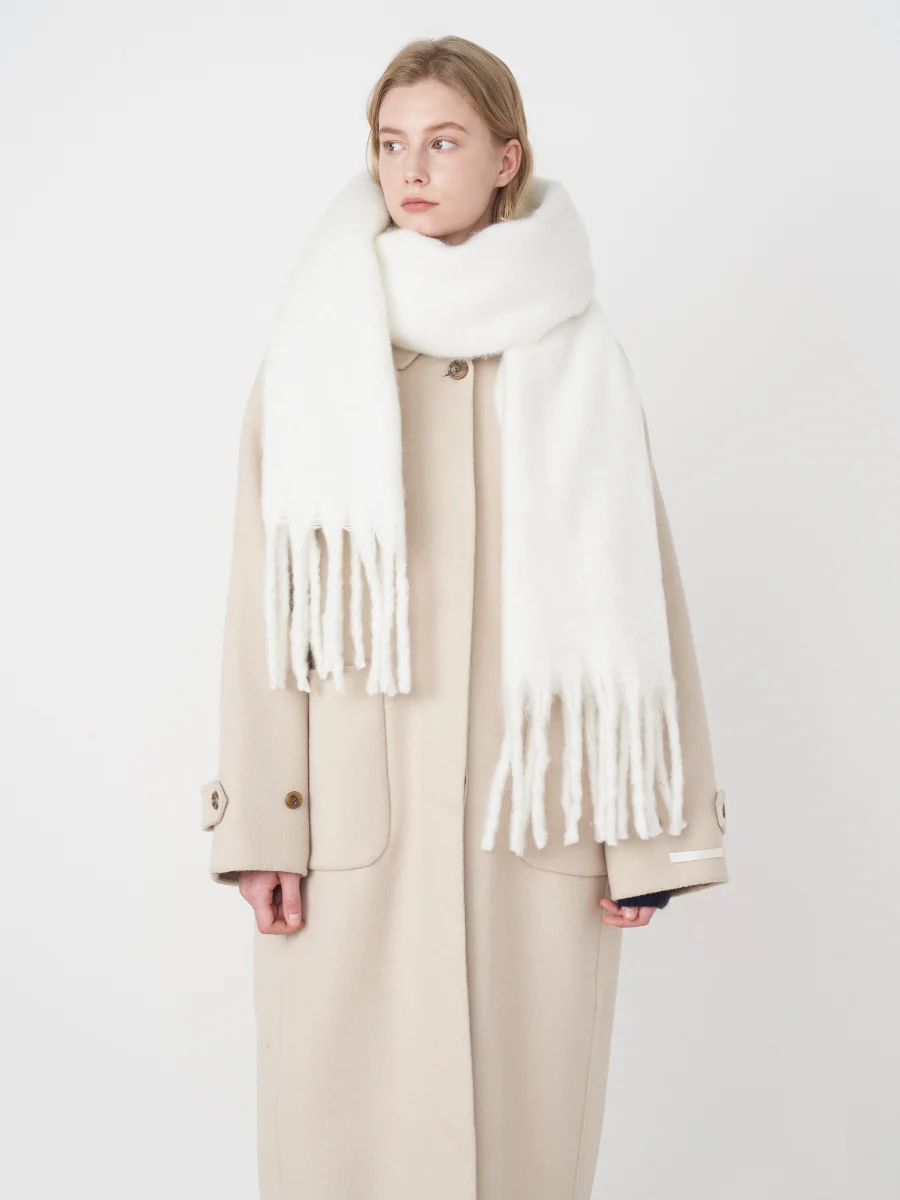 Catalog Tassel Blanket Scarf - White - Image 4