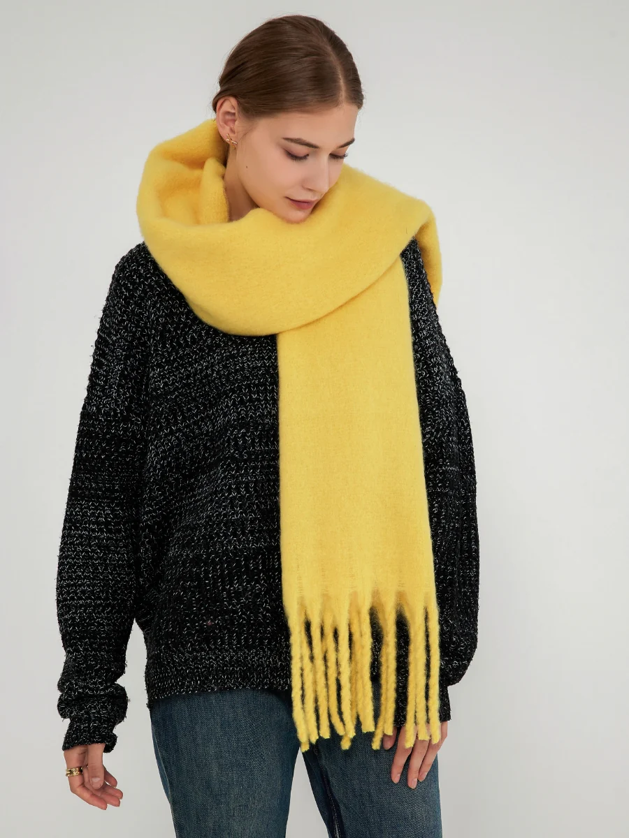 Catalog Tassel Blanket Scarf - Yellow - Image 6