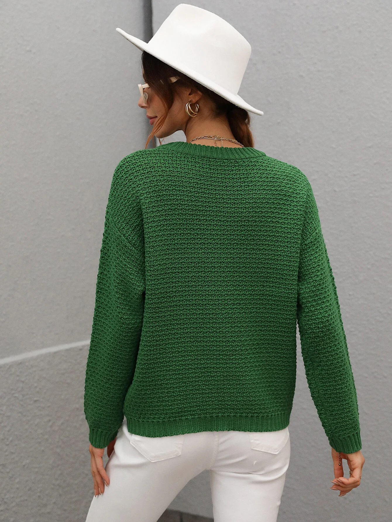 CAUGHT KNIT TOP - GREEN - Image 3