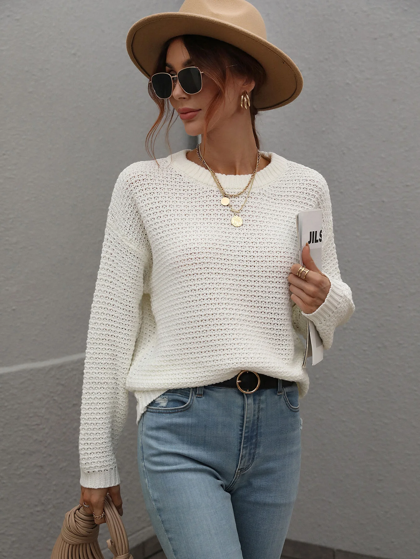 CAUGHT KNIT TOP - WHITE - Image 5