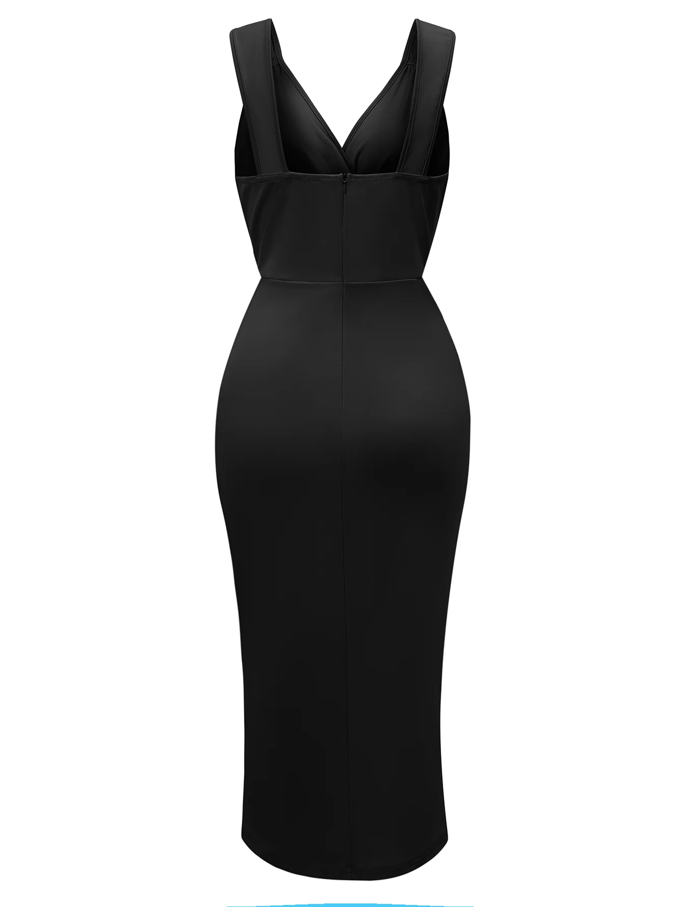 CAUSE A SENSATION SIDE SLIT MIDI DRESS - BLACK - Image 7