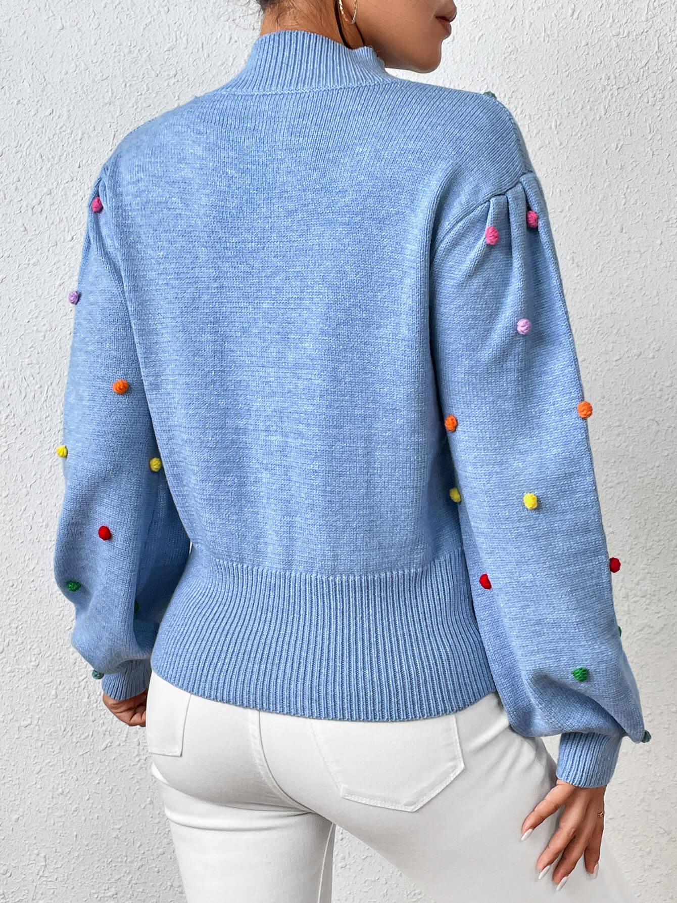 Celestial Multi Popcorn Applique Sweater - Blue - Image 3