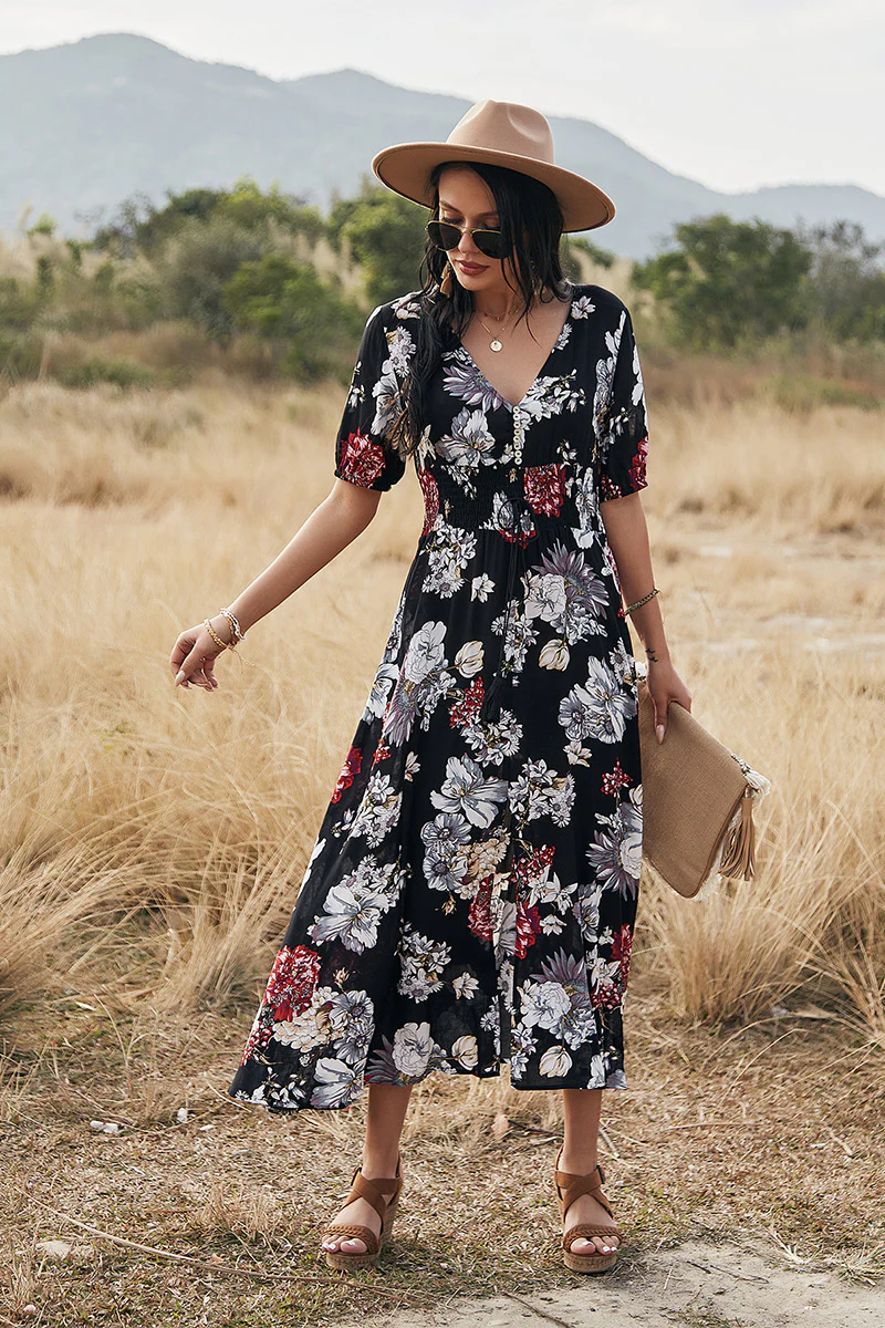 Celestina Floral Print Midi Dress - Image 2