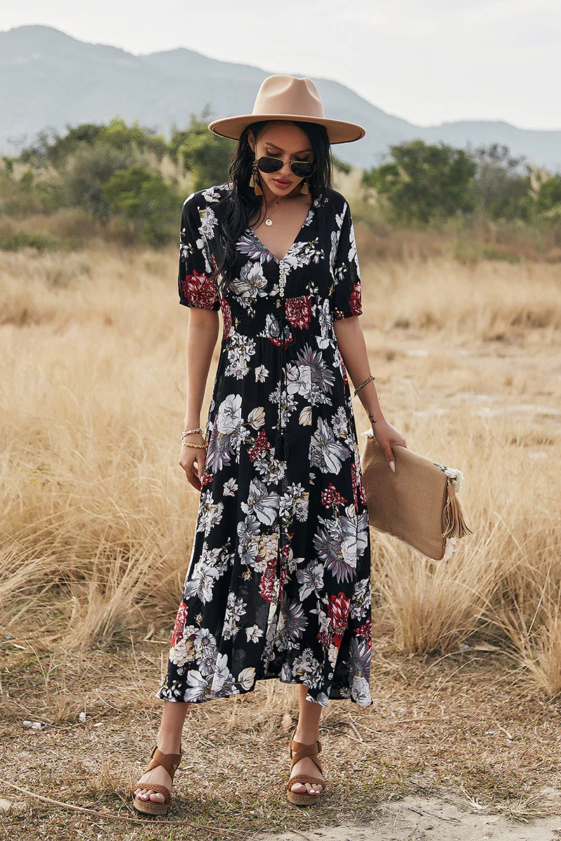 Celestina Floral Print Midi Dress - Image 4
