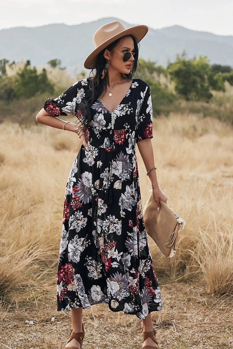 Celestina Floral Print Midi Dress - Image 5