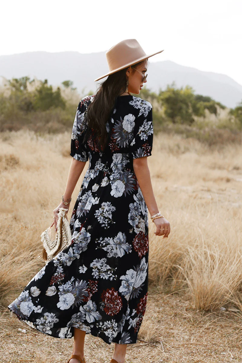 Celestina Floral Print Midi Dress - Image 6