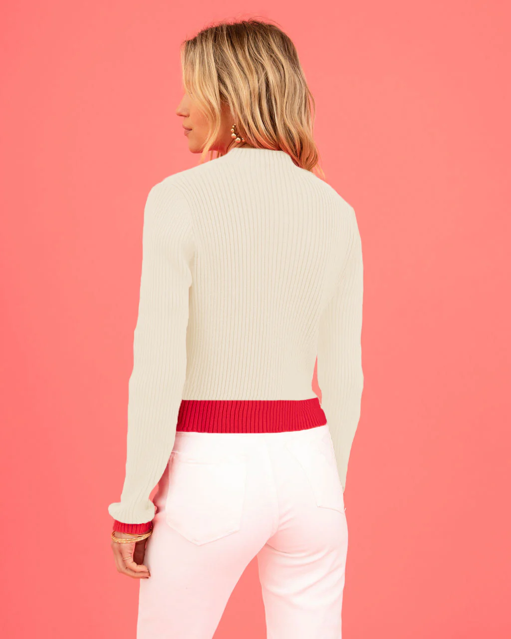 Central Heart Knit Top - Beige - Image 5