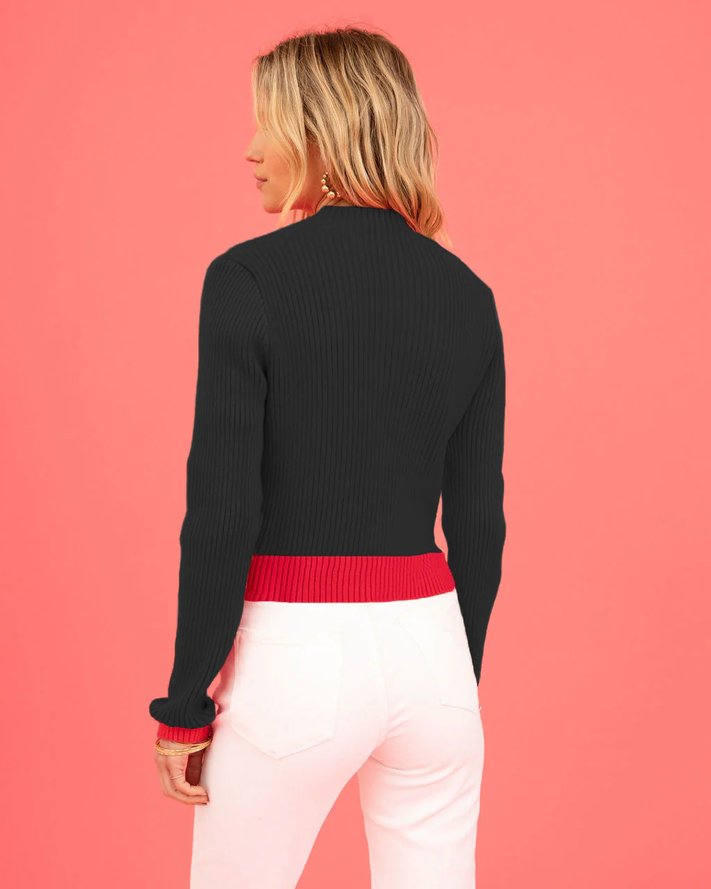 Central Heart Knit Top - Black - Image 5
