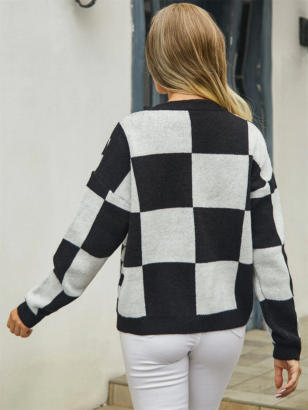 Checkmate Button Up Knit Cardigan - Black - Image 3