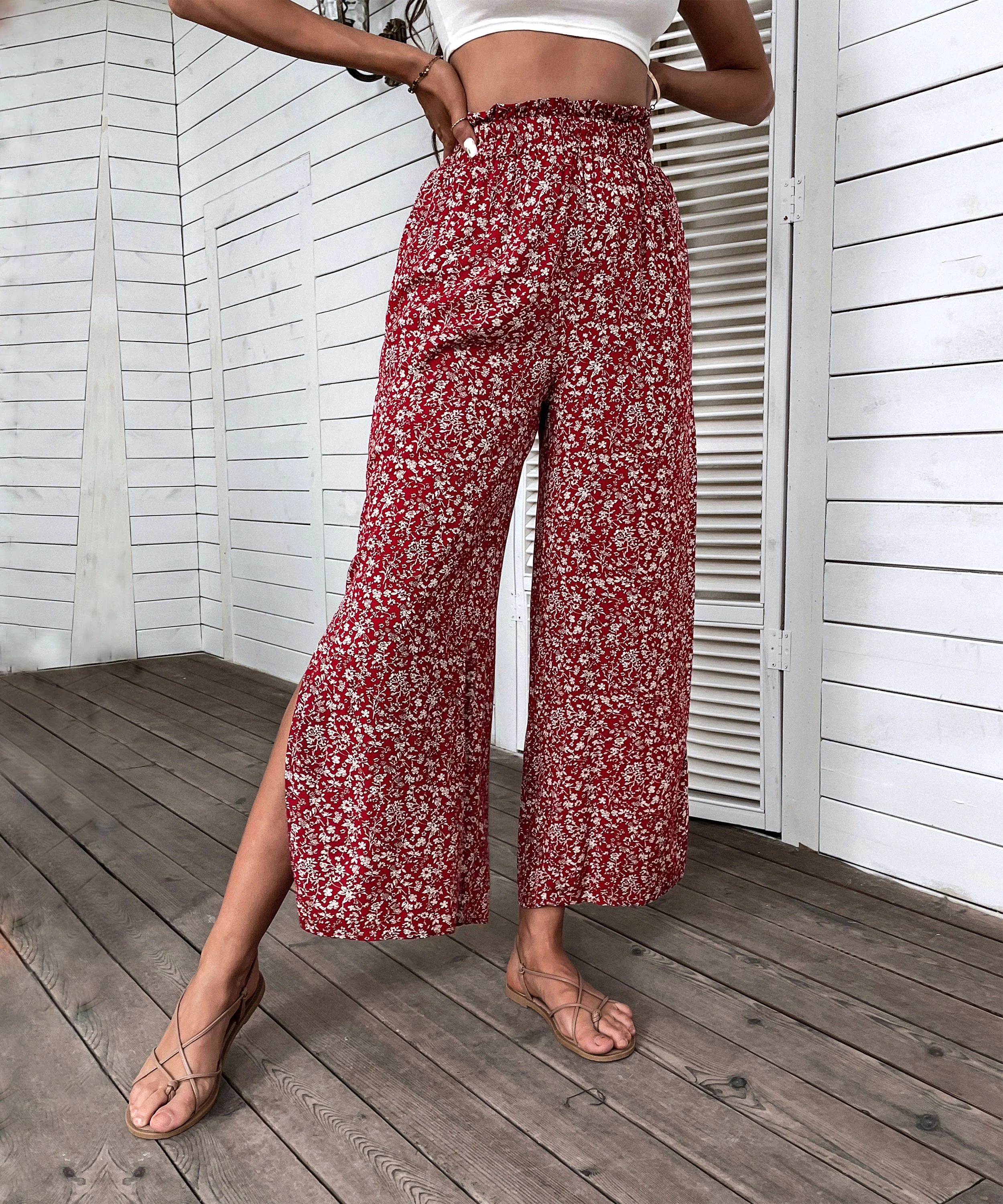 CHELO CULOTTES PANTS - RED PRINT - Image 4