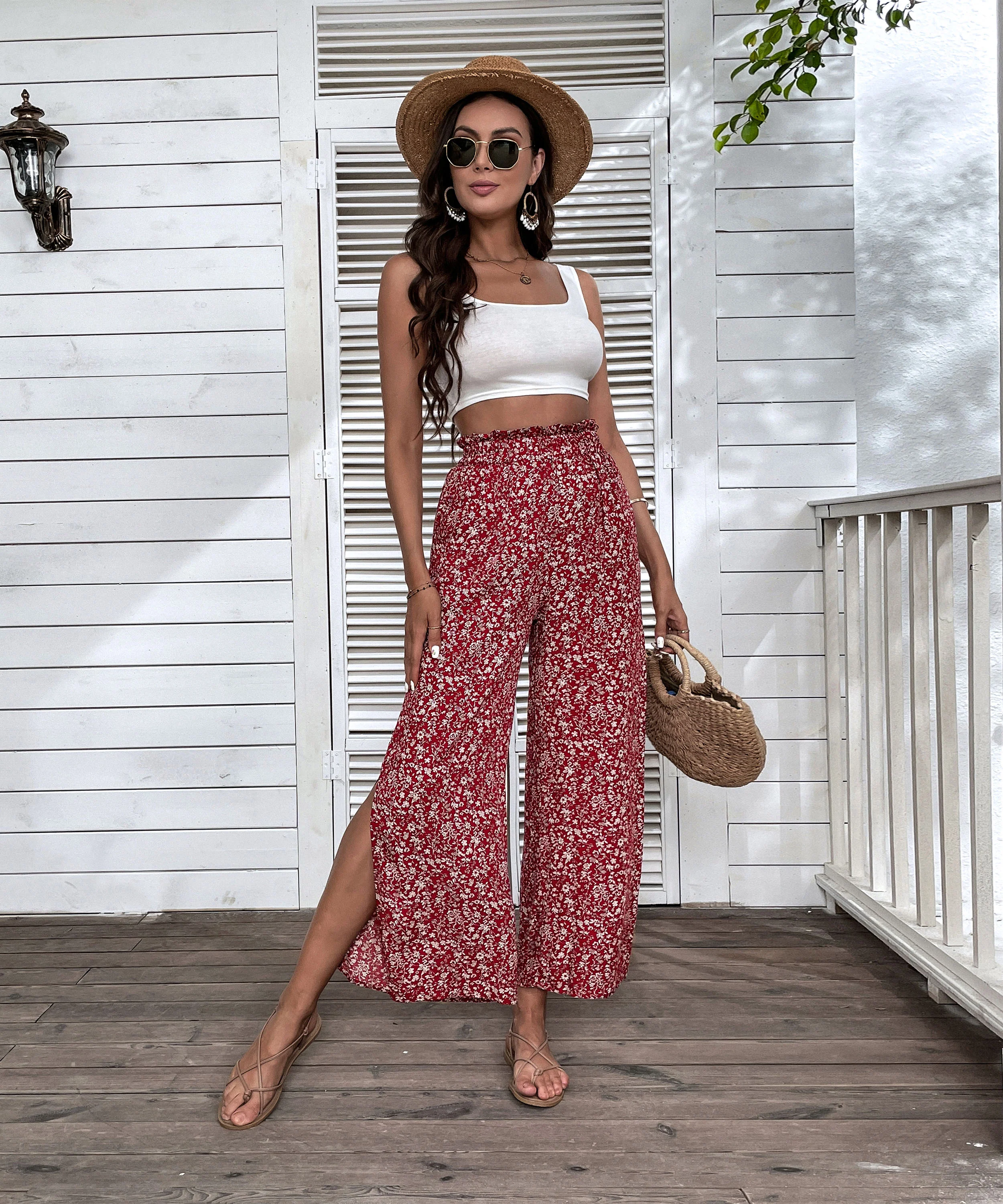 CHELO CULOTTES PANTS - RED PRINT - Image 5