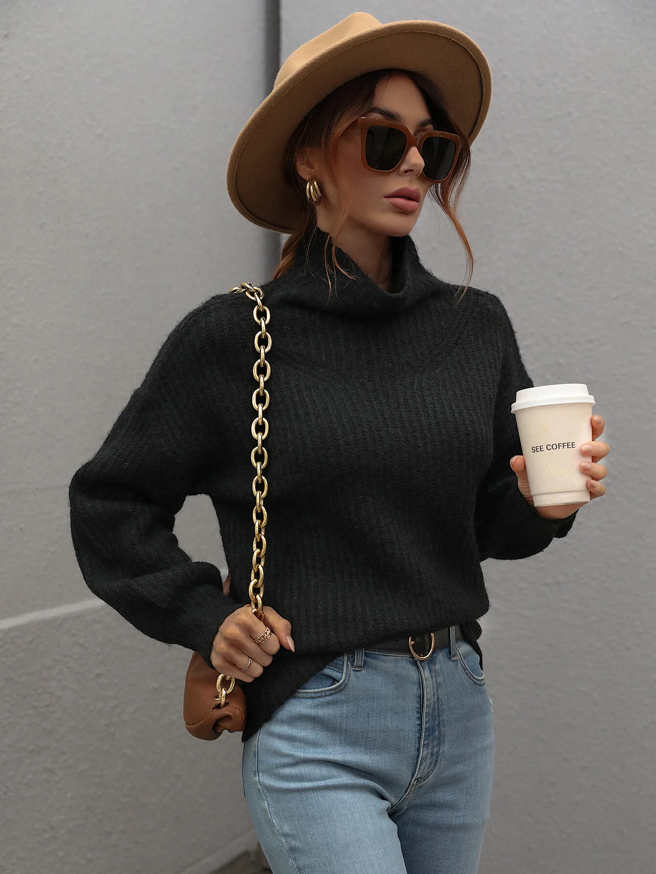 CHESTER KNIT JUMPER - BLACK - Image 2