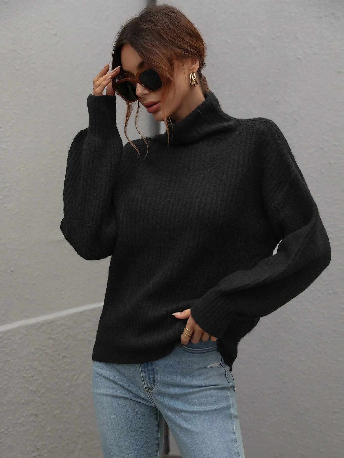 CHESTER KNIT JUMPER - BLACK - Image 4