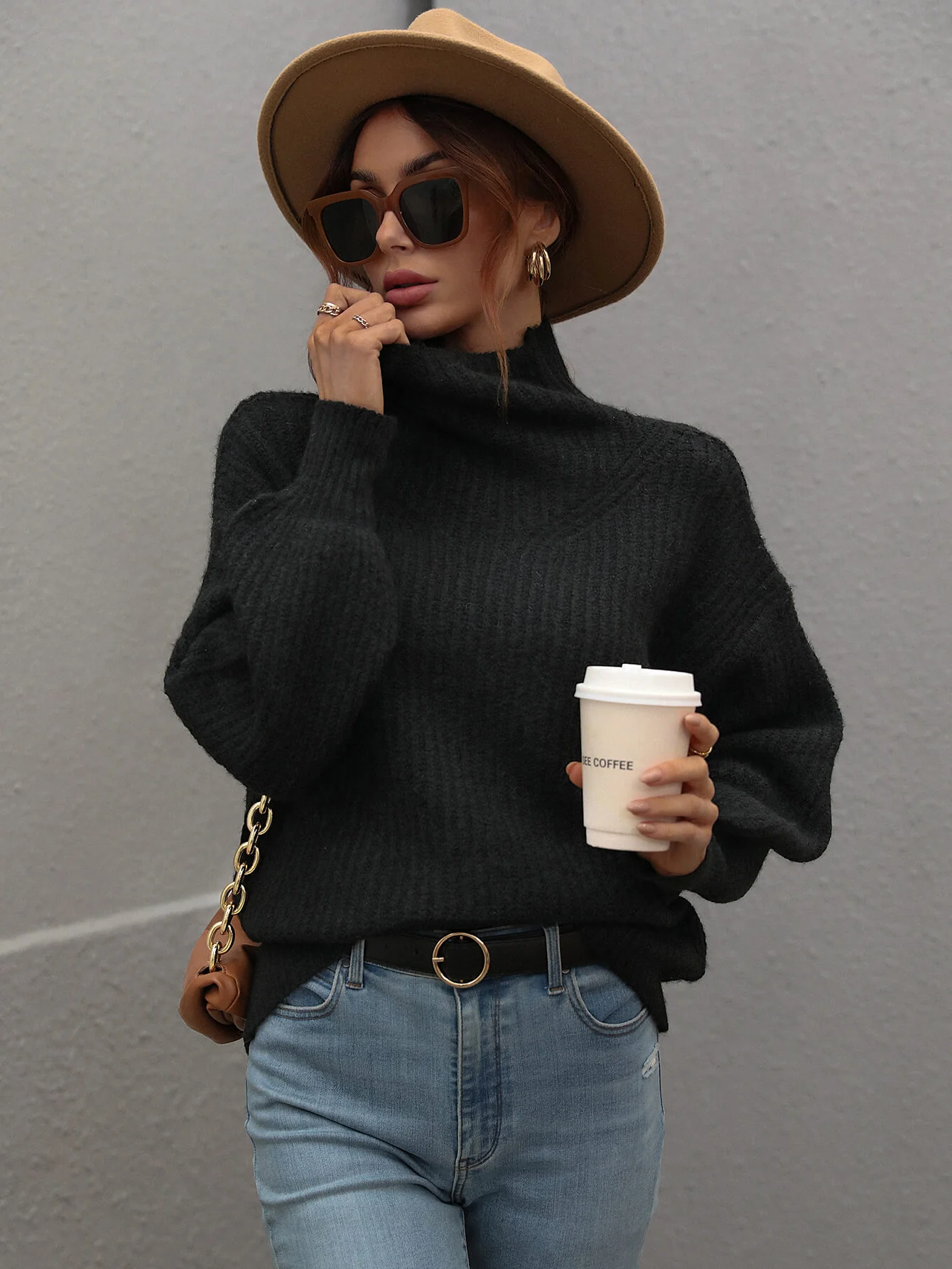 CHESTER KNIT JUMPER - BLACK - Image 6