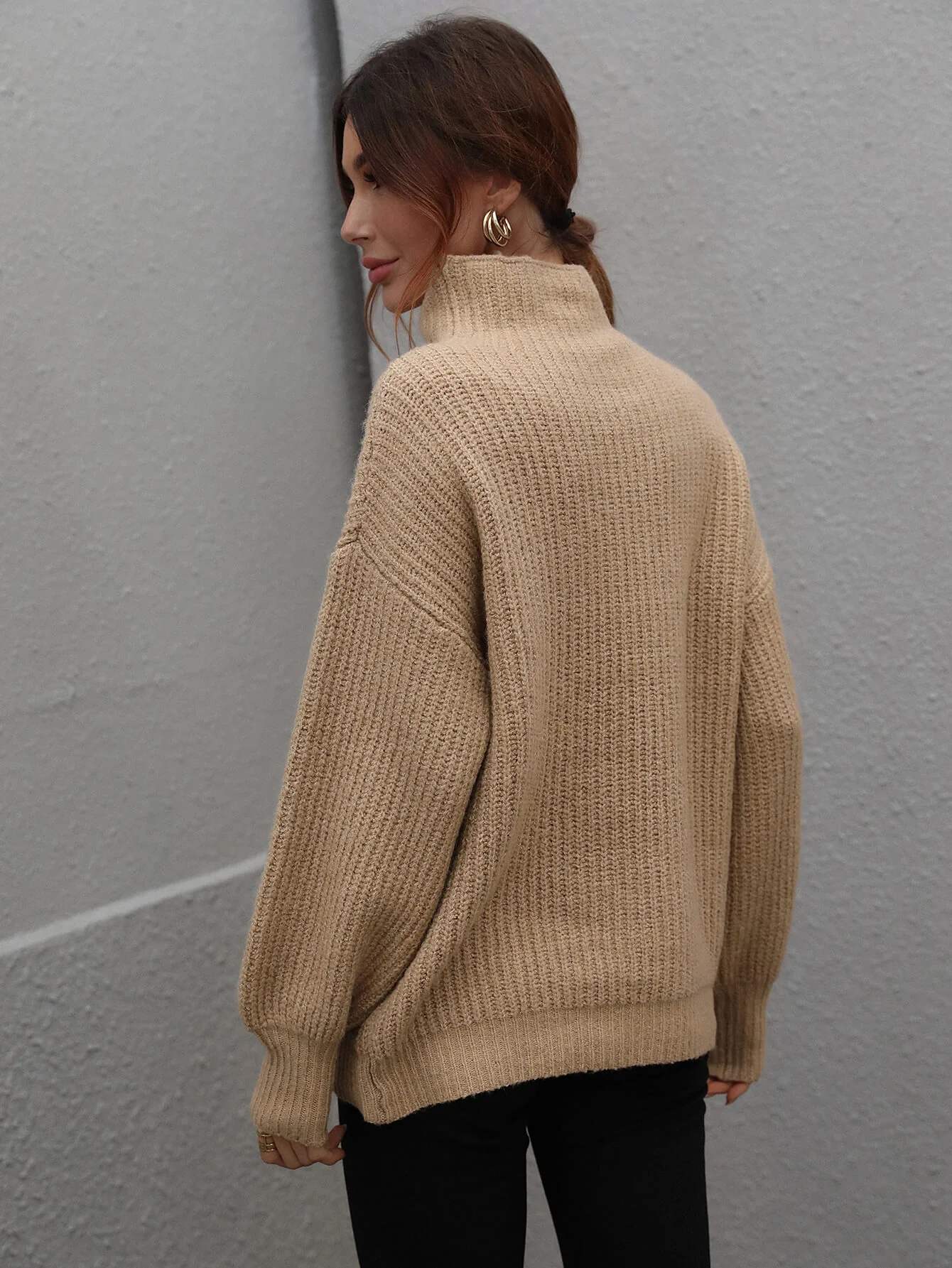 CHESTER KNIT JUMPER - MOCHA - Image 3