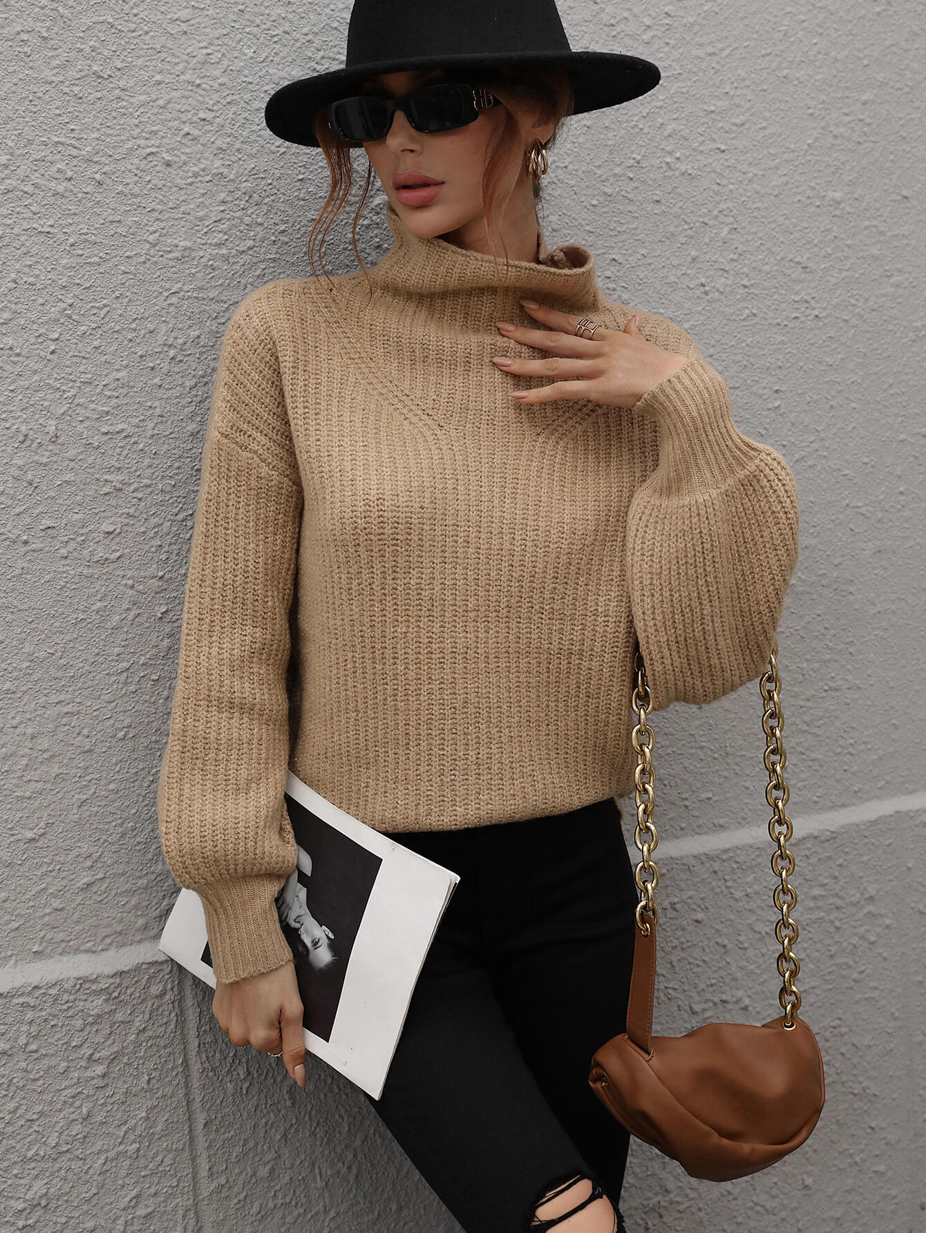 CHESTER KNIT JUMPER - MOCHA - Image 5