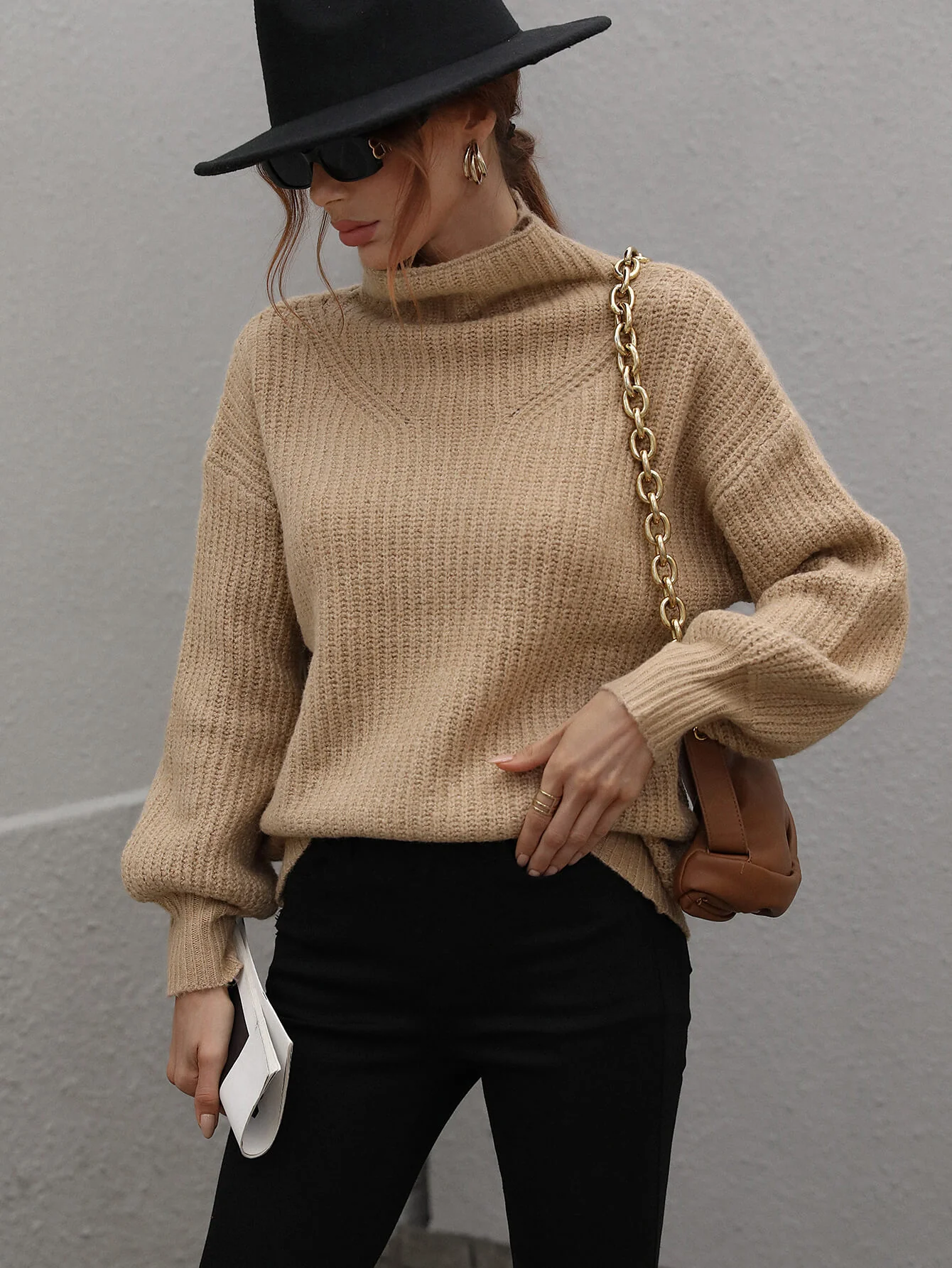 CHESTER KNIT JUMPER - MOCHA - Image 6