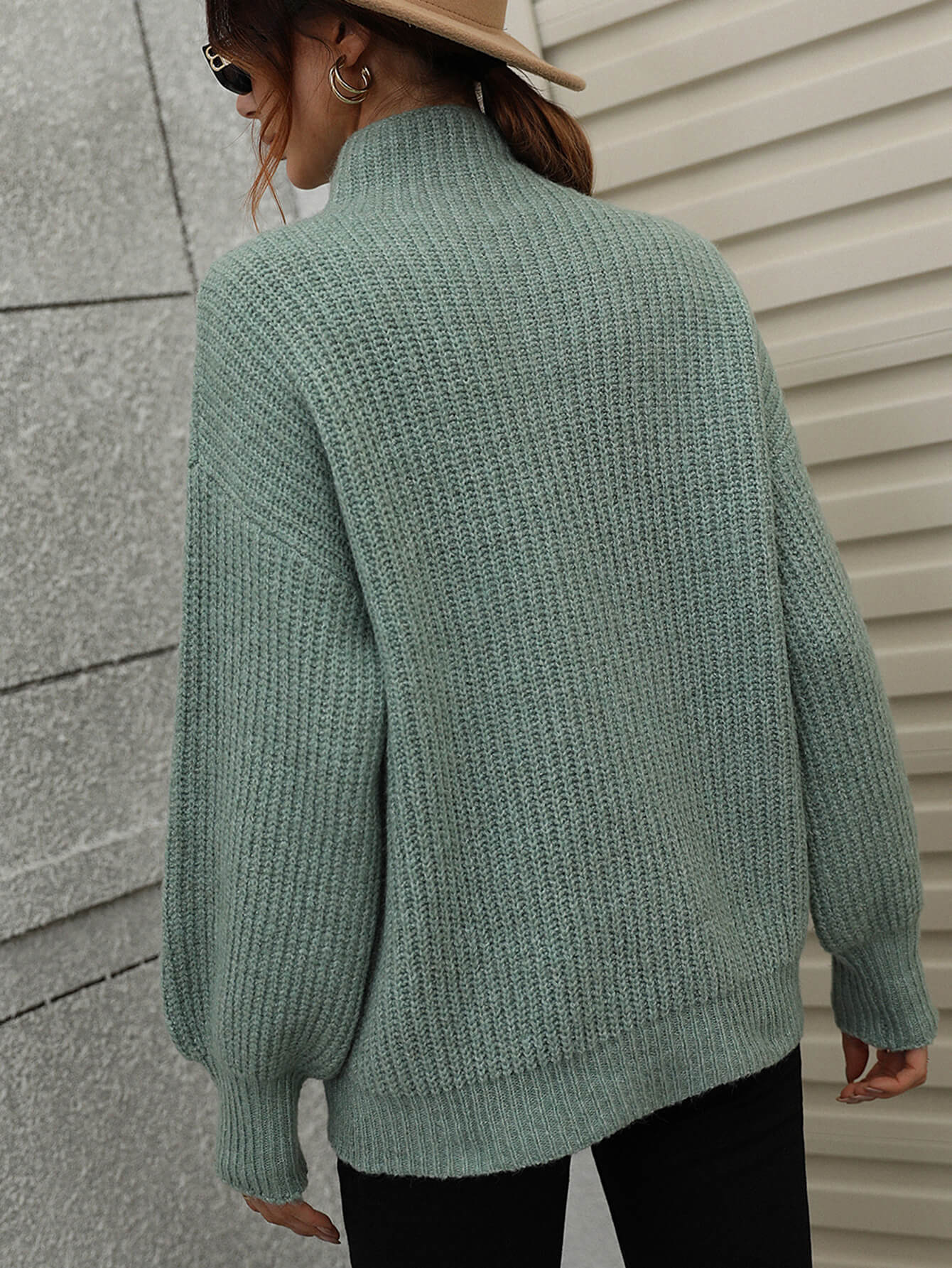CHESTER KNIT JUMPER - SAGE - Image 3