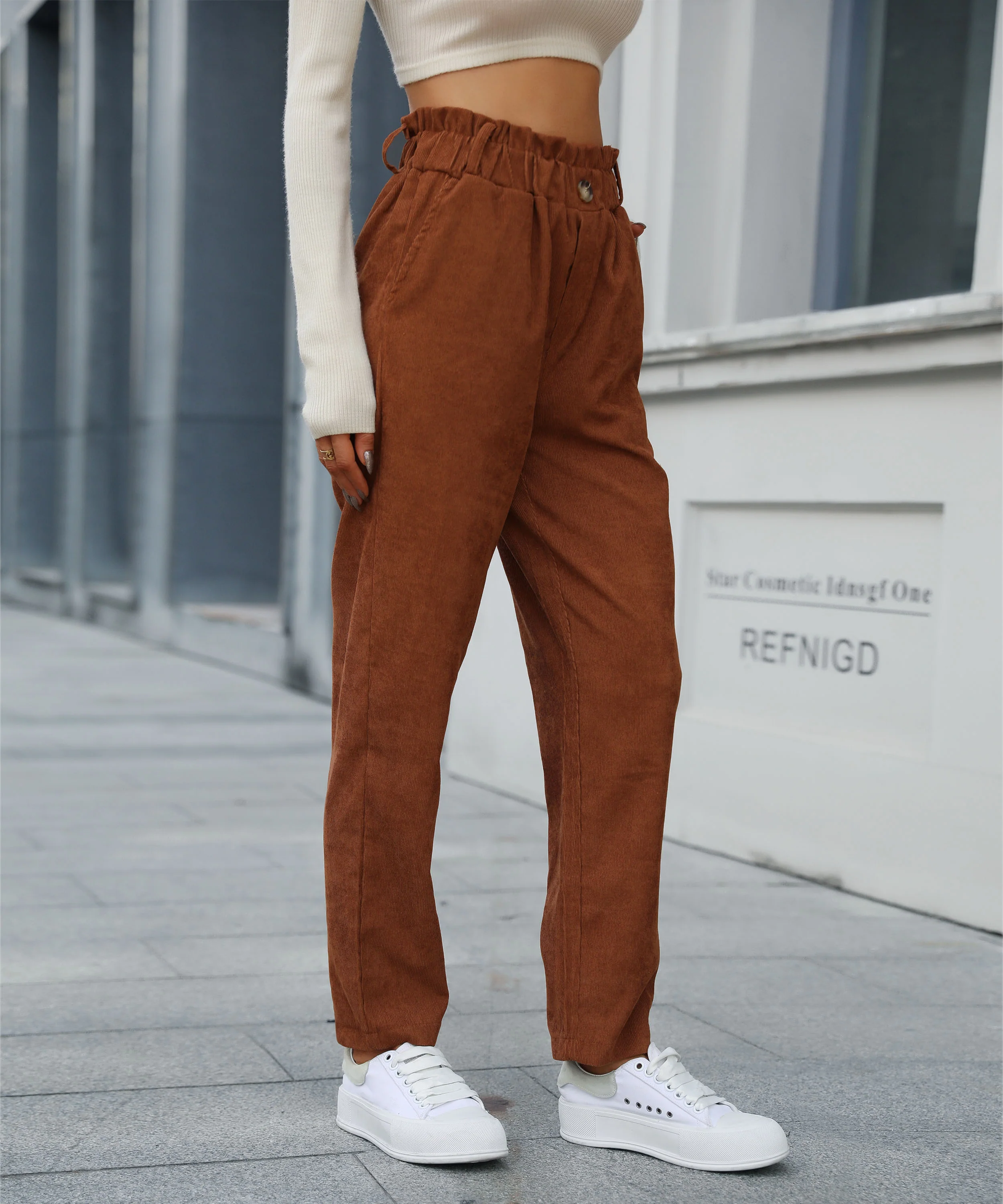 CHILL OUT DAYS POCKETED CORDUROY PANTS - CARAMEL - Image 2