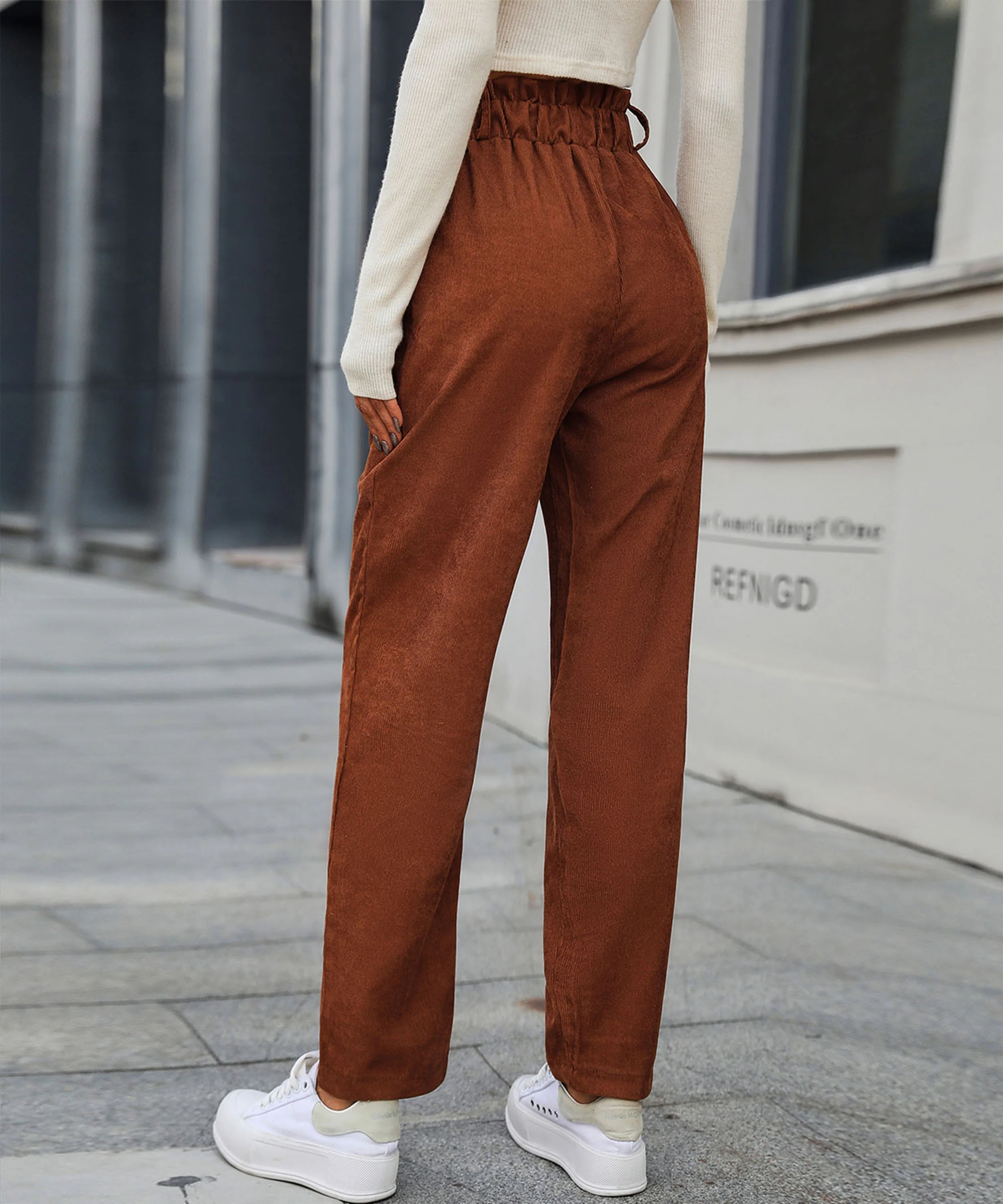 CHILL OUT DAYS POCKETED CORDUROY PANTS - CARAMEL - Image 3