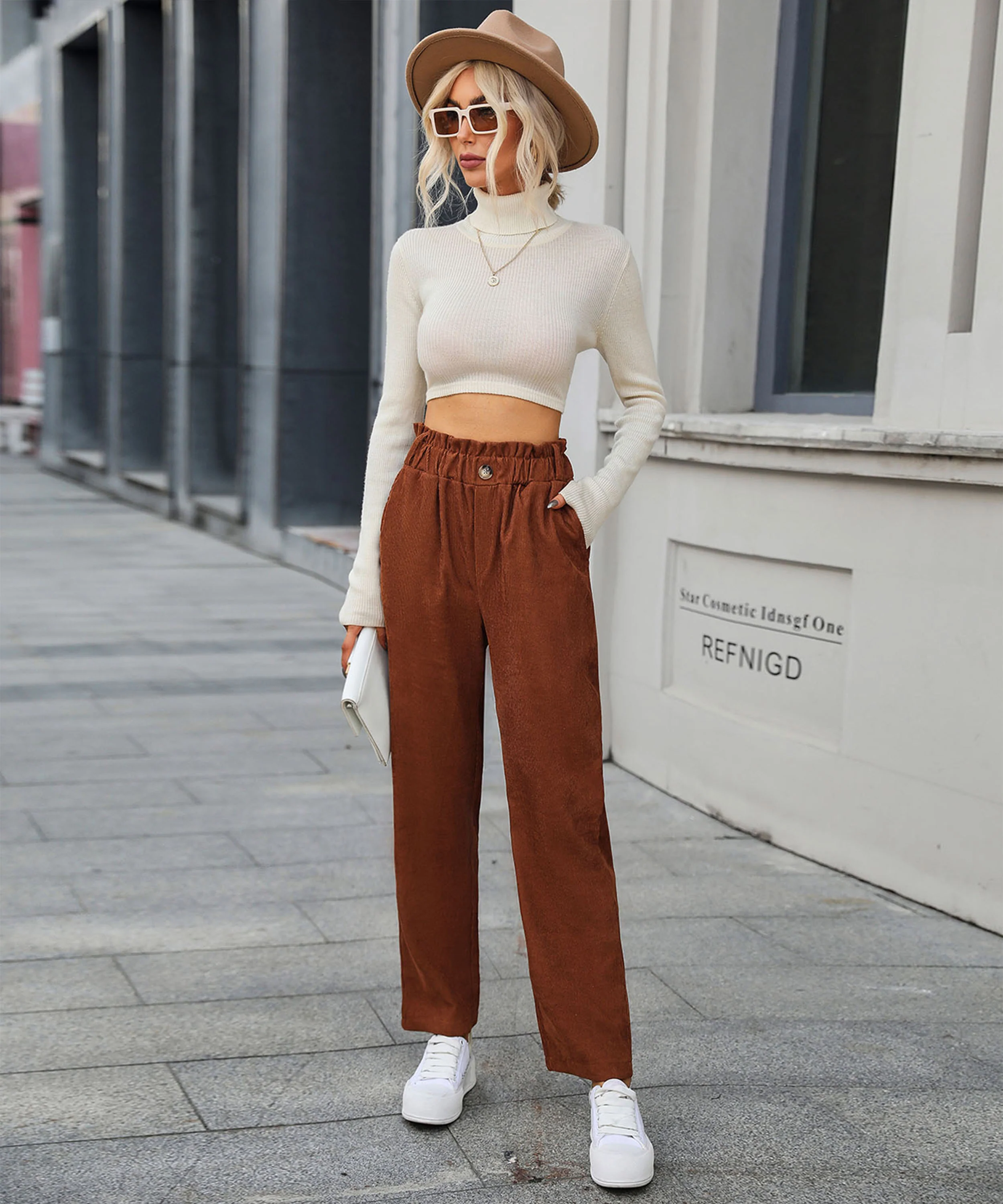 CHILL OUT DAYS POCKETED CORDUROY PANTS - CARAMEL - Image 6