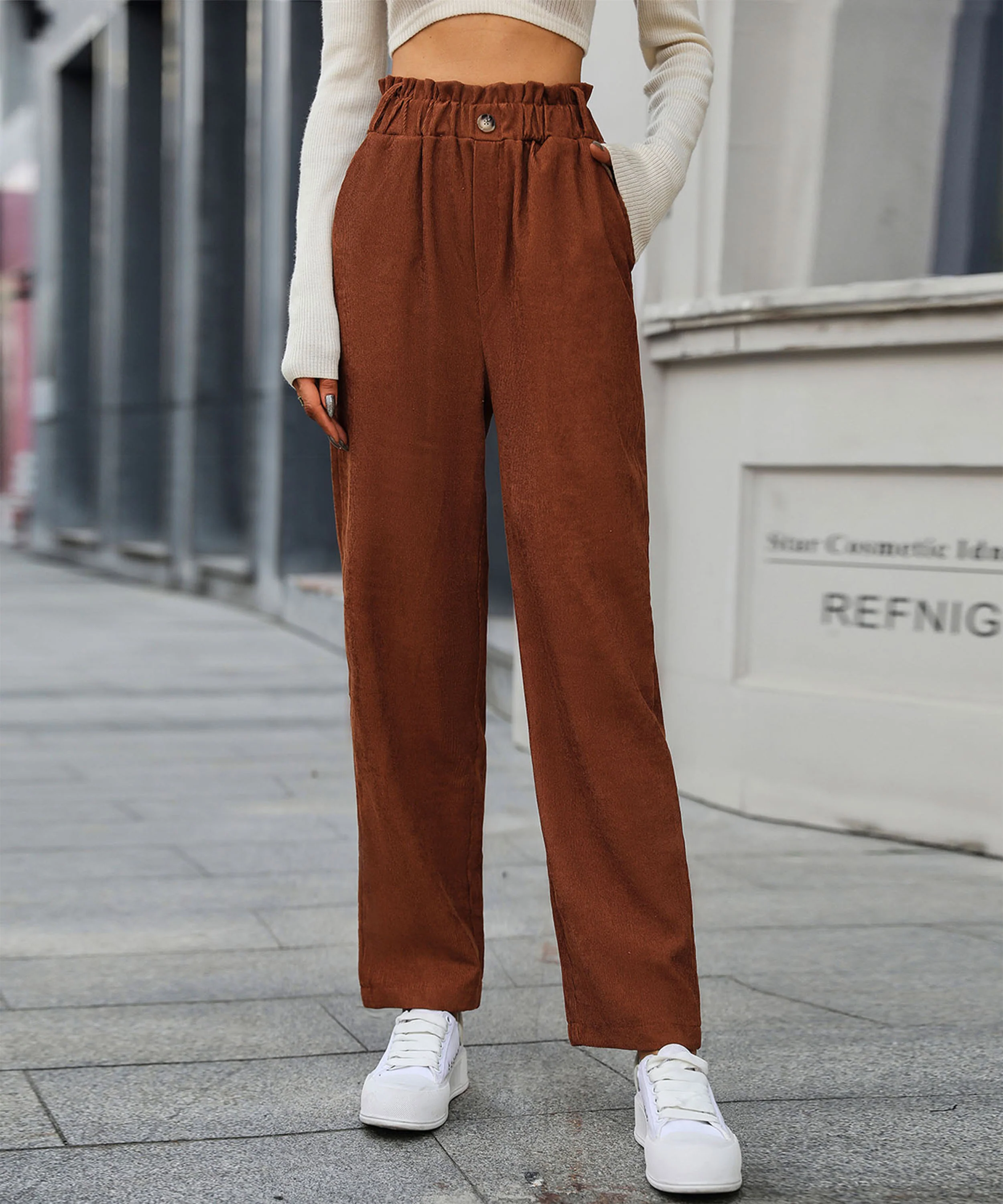 CHILL OUT DAYS POCKETED CORDUROY PANTS - CARAMEL - Image 8