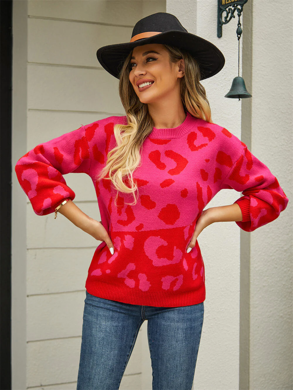 Chilly Days Textured Sweater - Fuchsia - Image 2