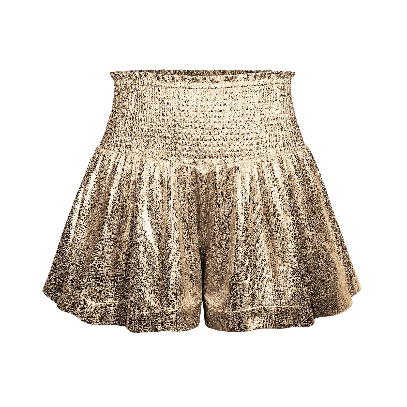 CHOOSE TO SPARKLE METALLIC SHORTS - GOLD - Image 5