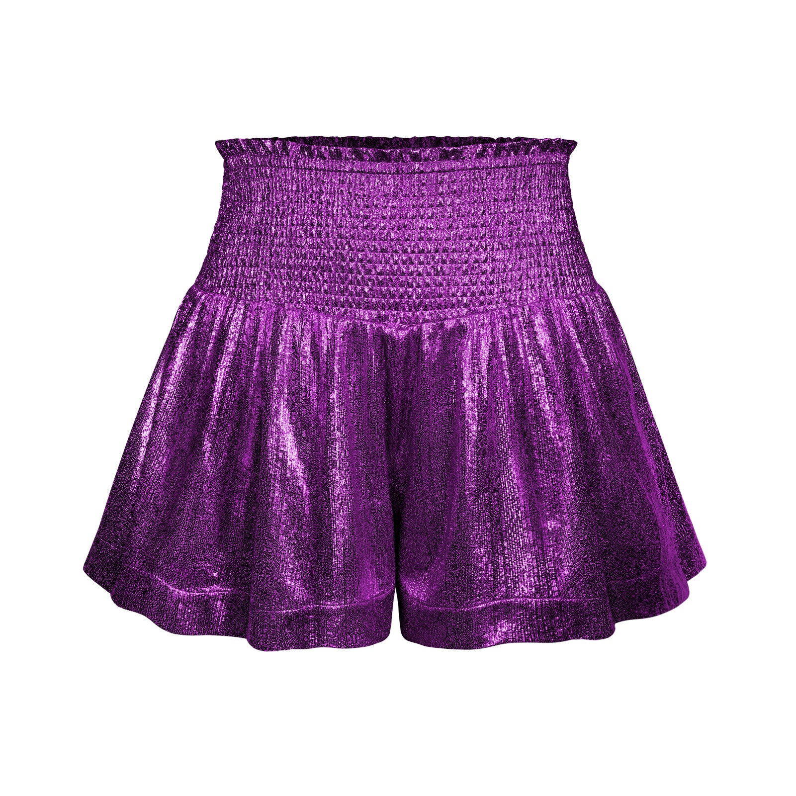 CHOOSE TO SPARKLE METALLIC SHORTS - PURPLE - Image 5