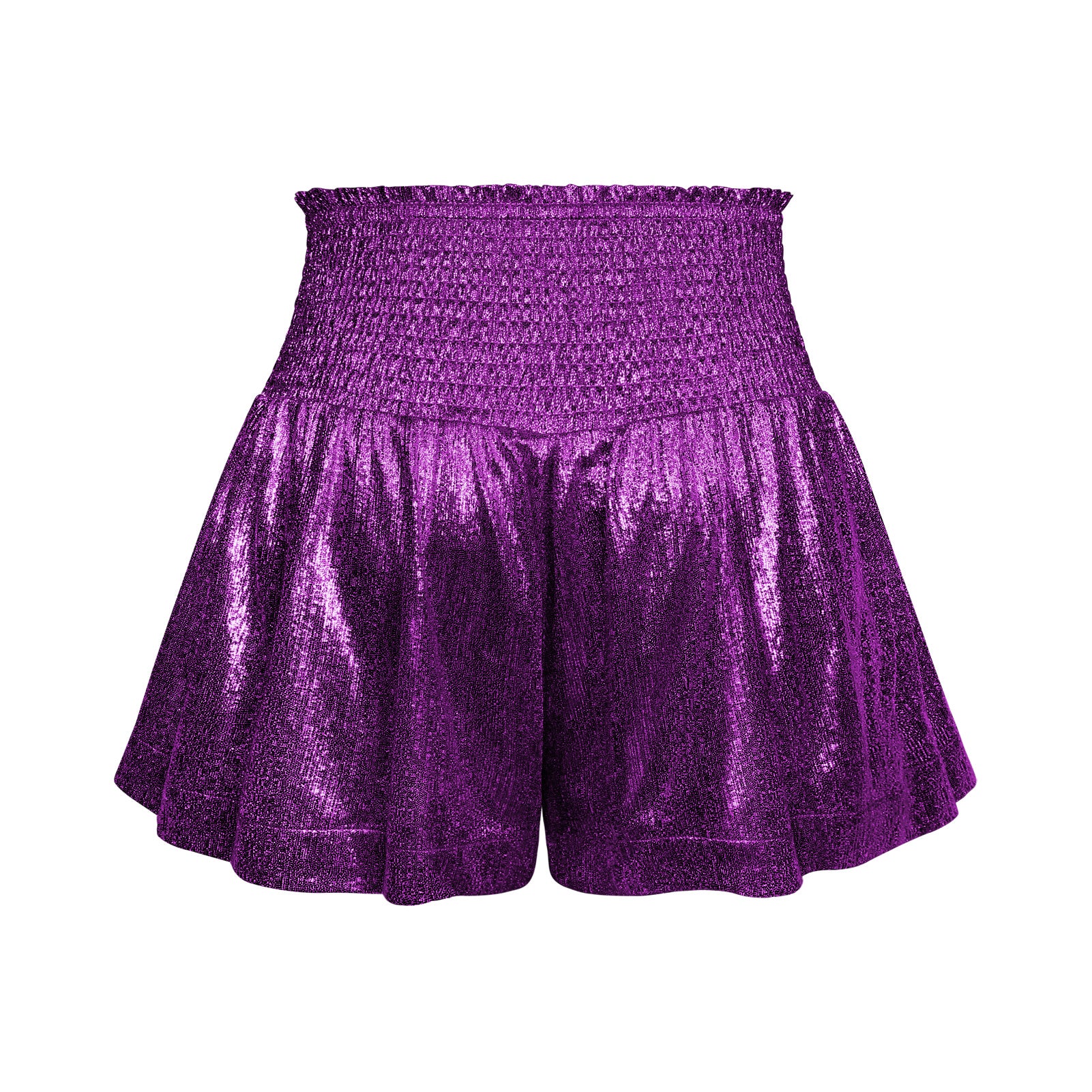 CHOOSE TO SPARKLE METALLIC SHORTS - PURPLE - Image 6