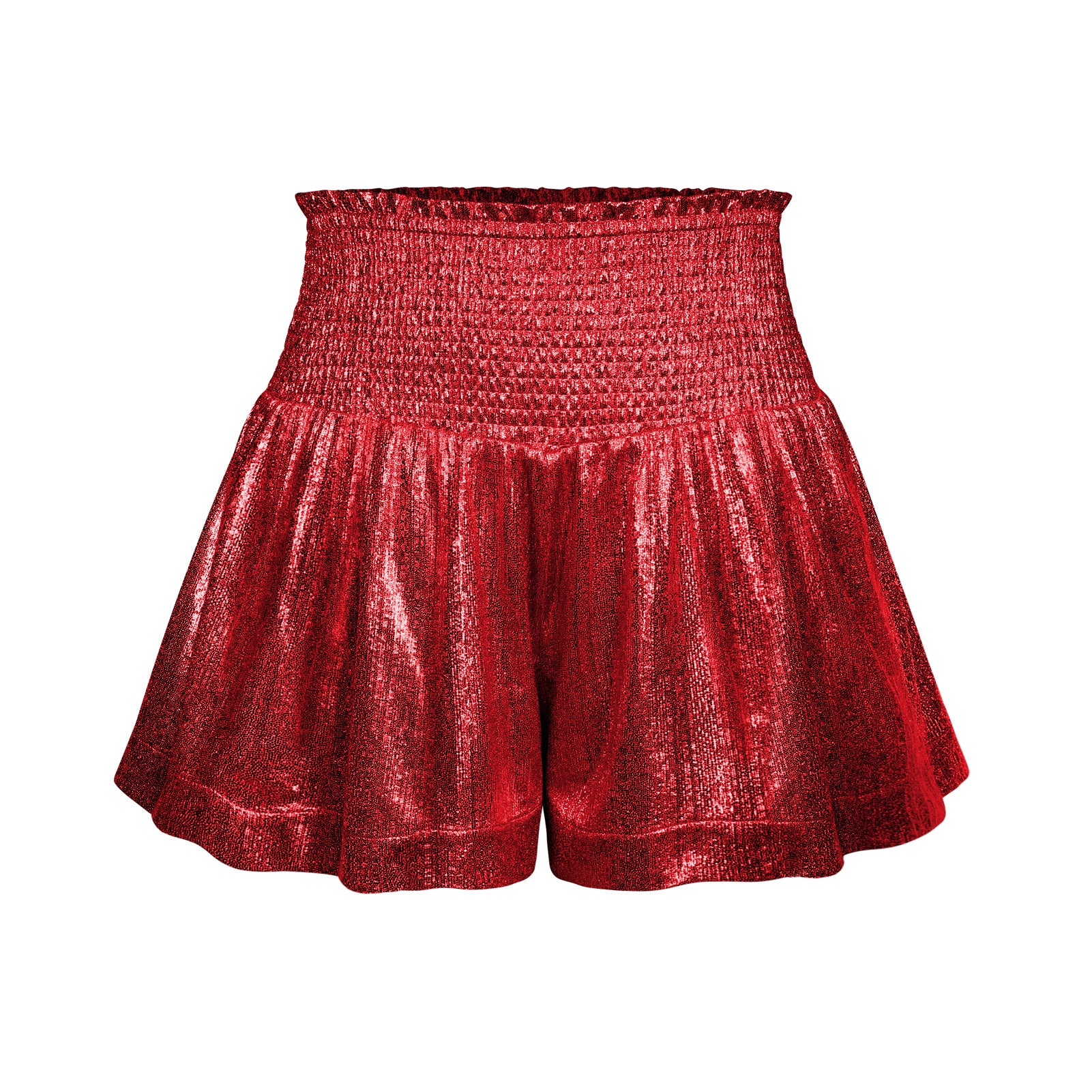 CHOOSE TO SPARKLE METALLIC SHORTS - RED - Image 3
