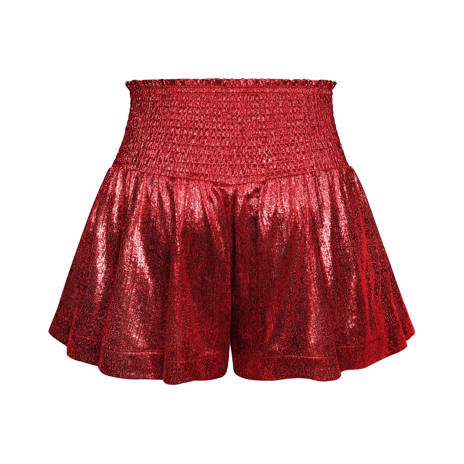 CHOOSE TO SPARKLE METALLIC SHORTS - RED - Image 4