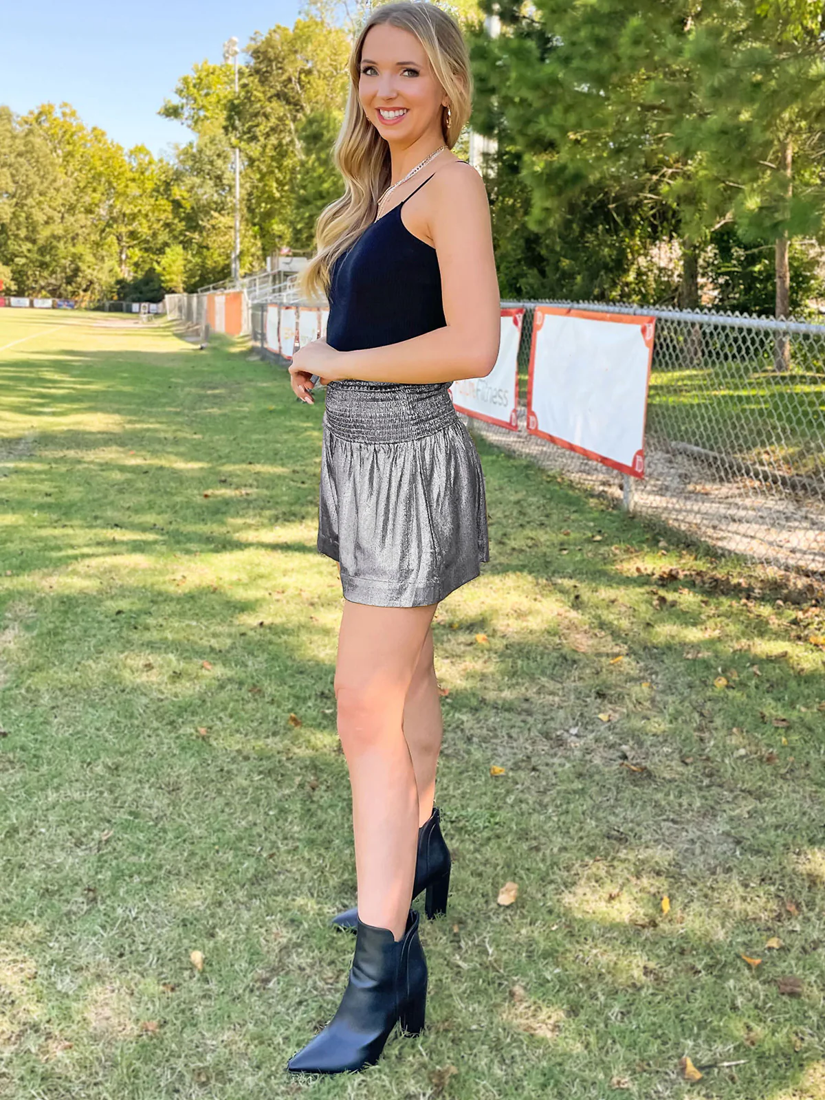 CHOOSE TO SPARKLE METALLIC SHORTS - SILVER - Image 3