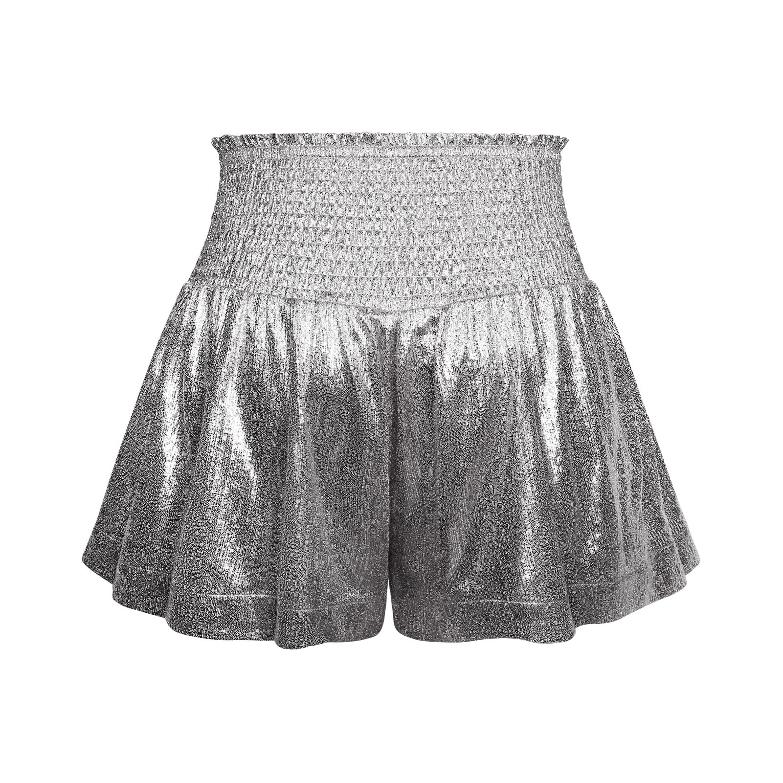 CHOOSE TO SPARKLE METALLIC SHORTS - SILVER - Image 5