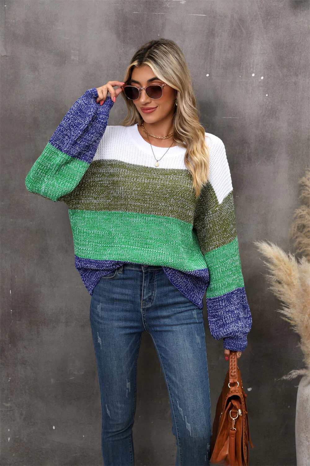 Chosen One Striped Knit Sweater - olive - Image 3