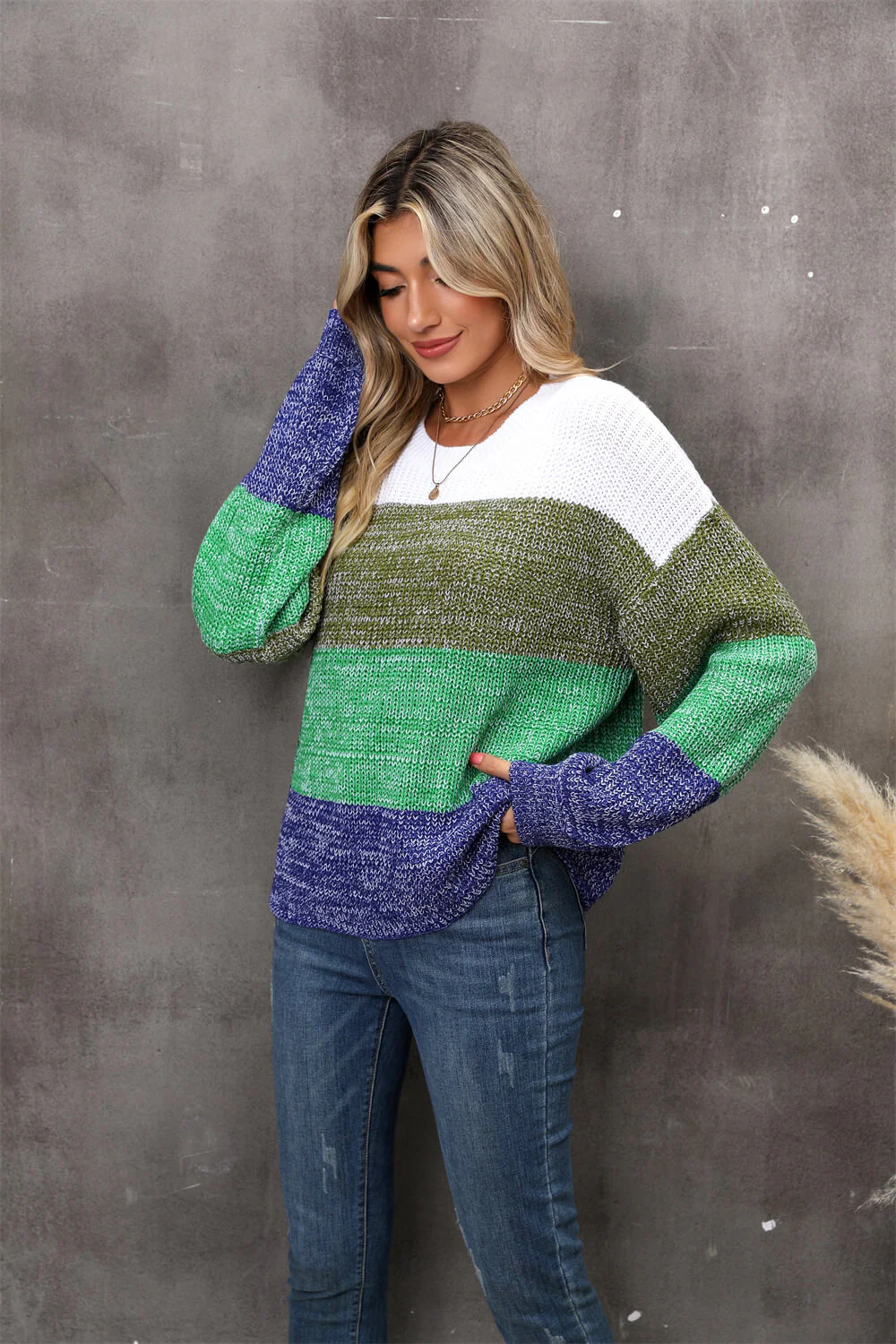 Chosen One Striped Knit Sweater - olive - Image 4
