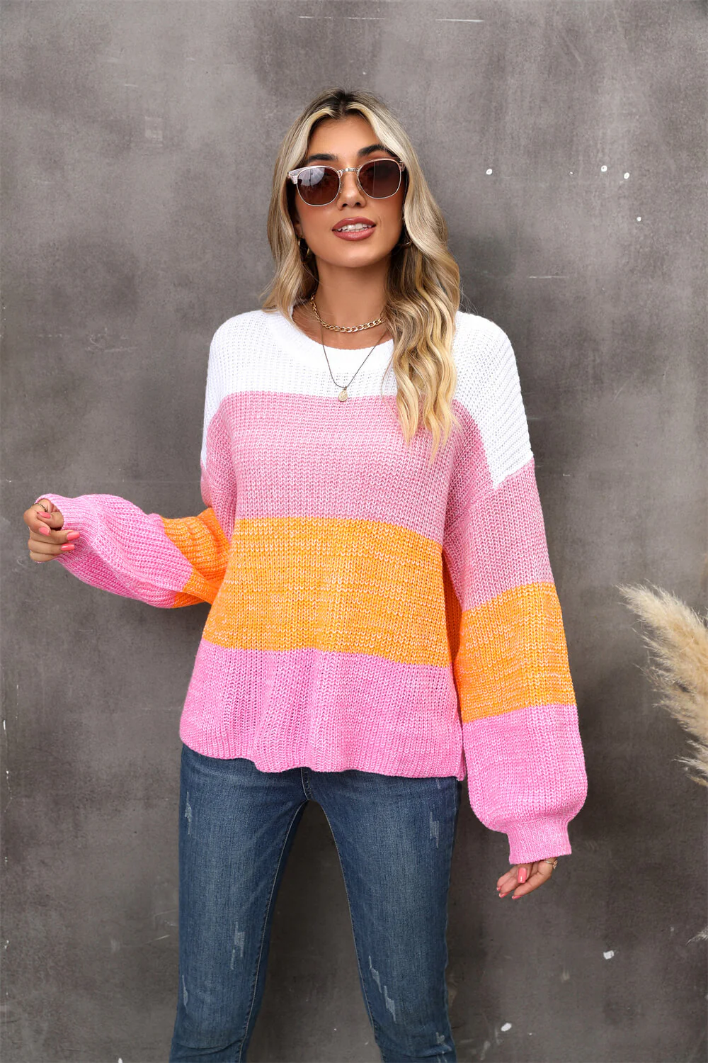 Chosen One Striped Knit Sweater - pink - Image 2