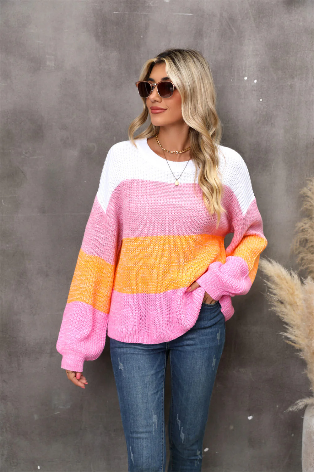 Chosen One Striped Knit Sweater - pink - Image 3