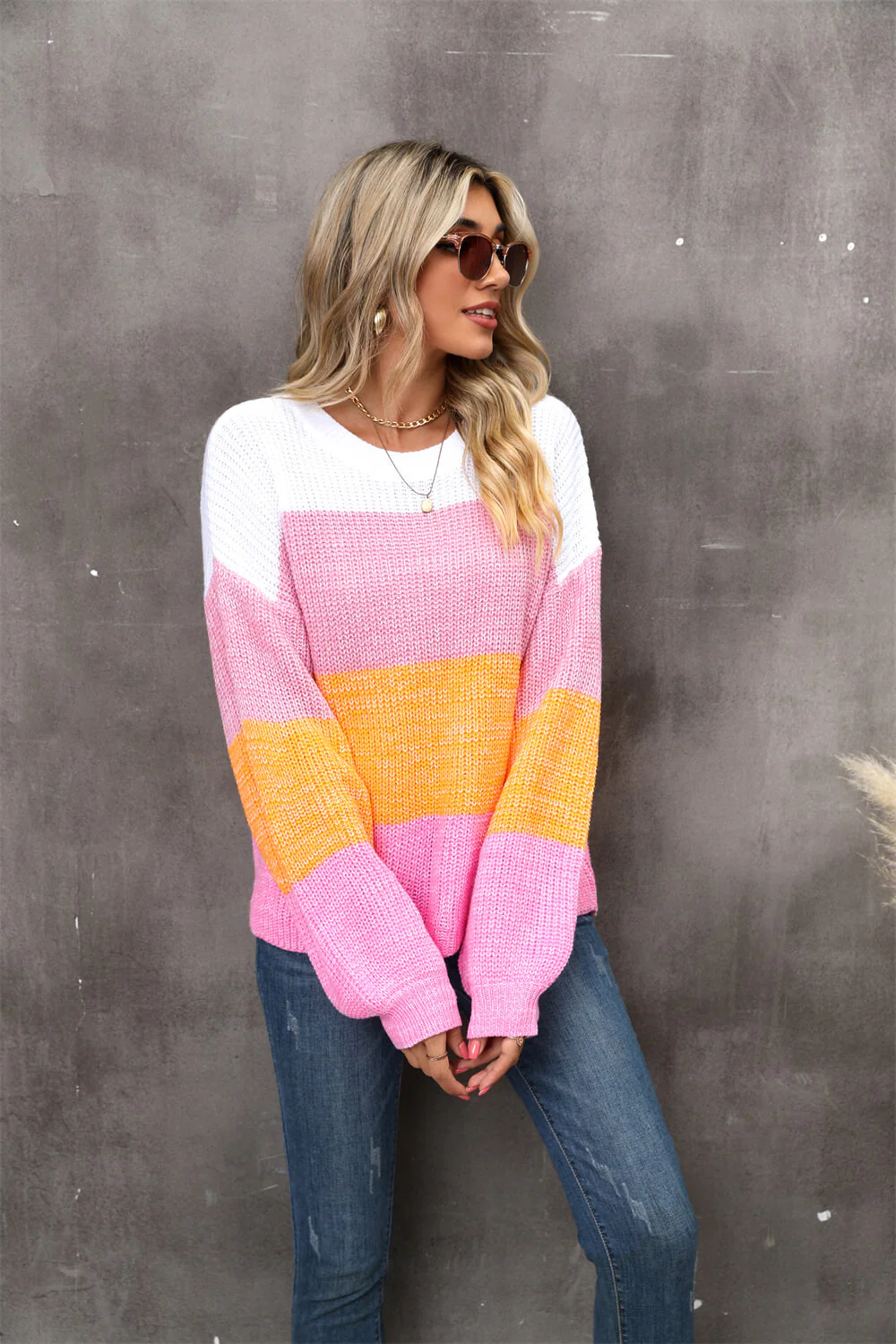 Chosen One Striped Knit Sweater - pink - Image 4