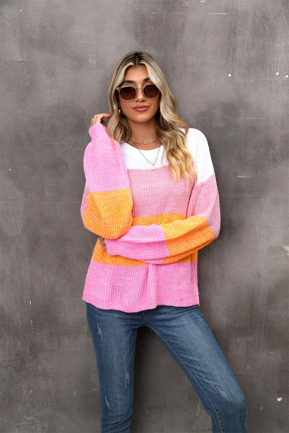 Chosen One Striped Knit Sweater - pink - Image 5