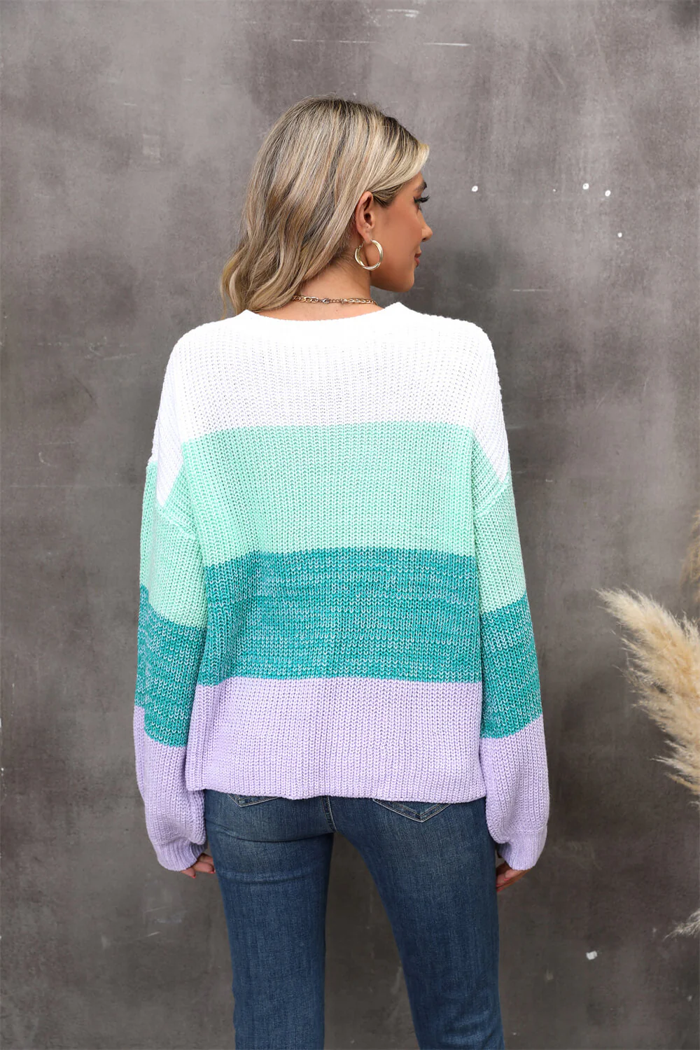Chosen One Striped Knit Sweater - turquoise - Image 6