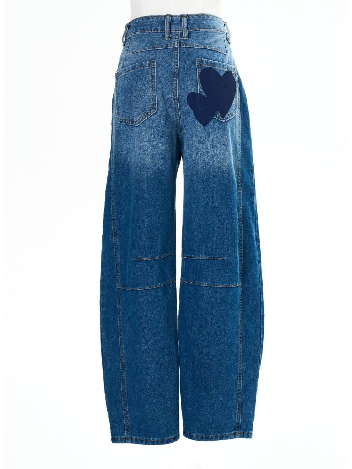 Classic Mid Waisted Barrel Jeans - blue - Image 10