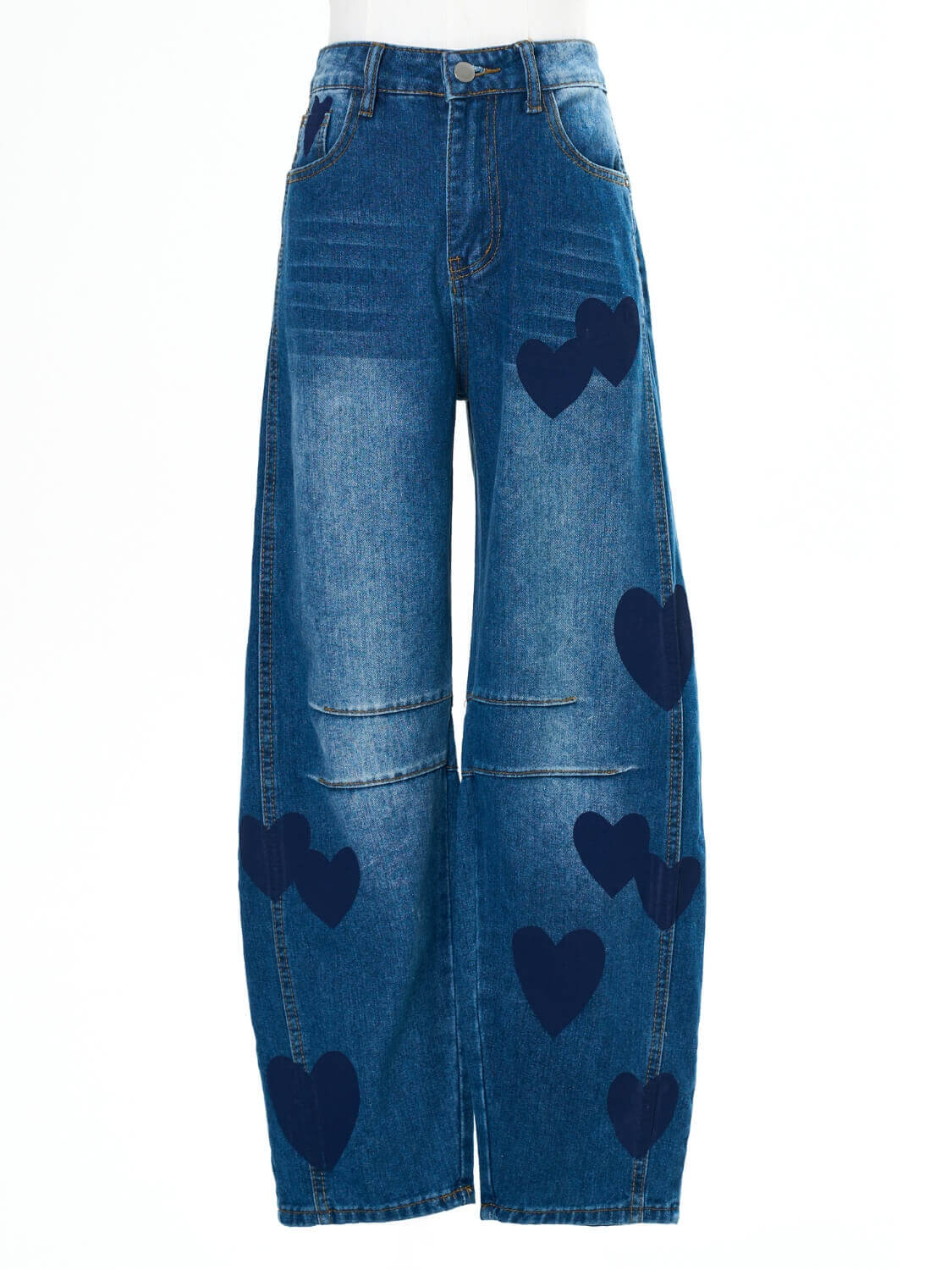 Classic Mid Waisted Barrel Jeans - blue - Image 9