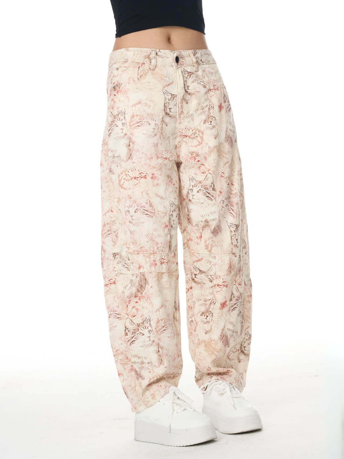 Classic Mid Waisted Barrel Jeans - Pink - Image 6