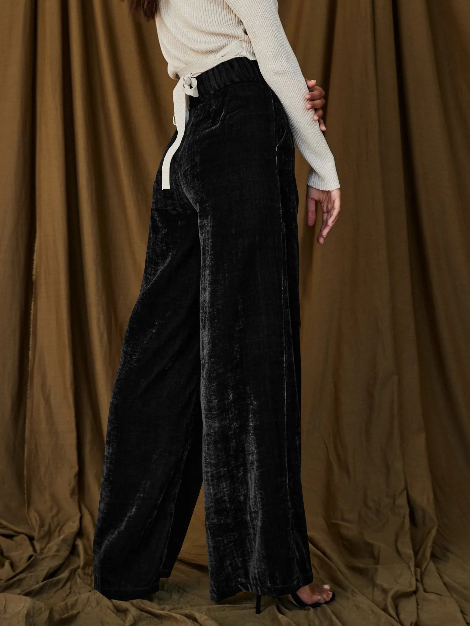 Claudia Velvet Pants - Black - Image 3