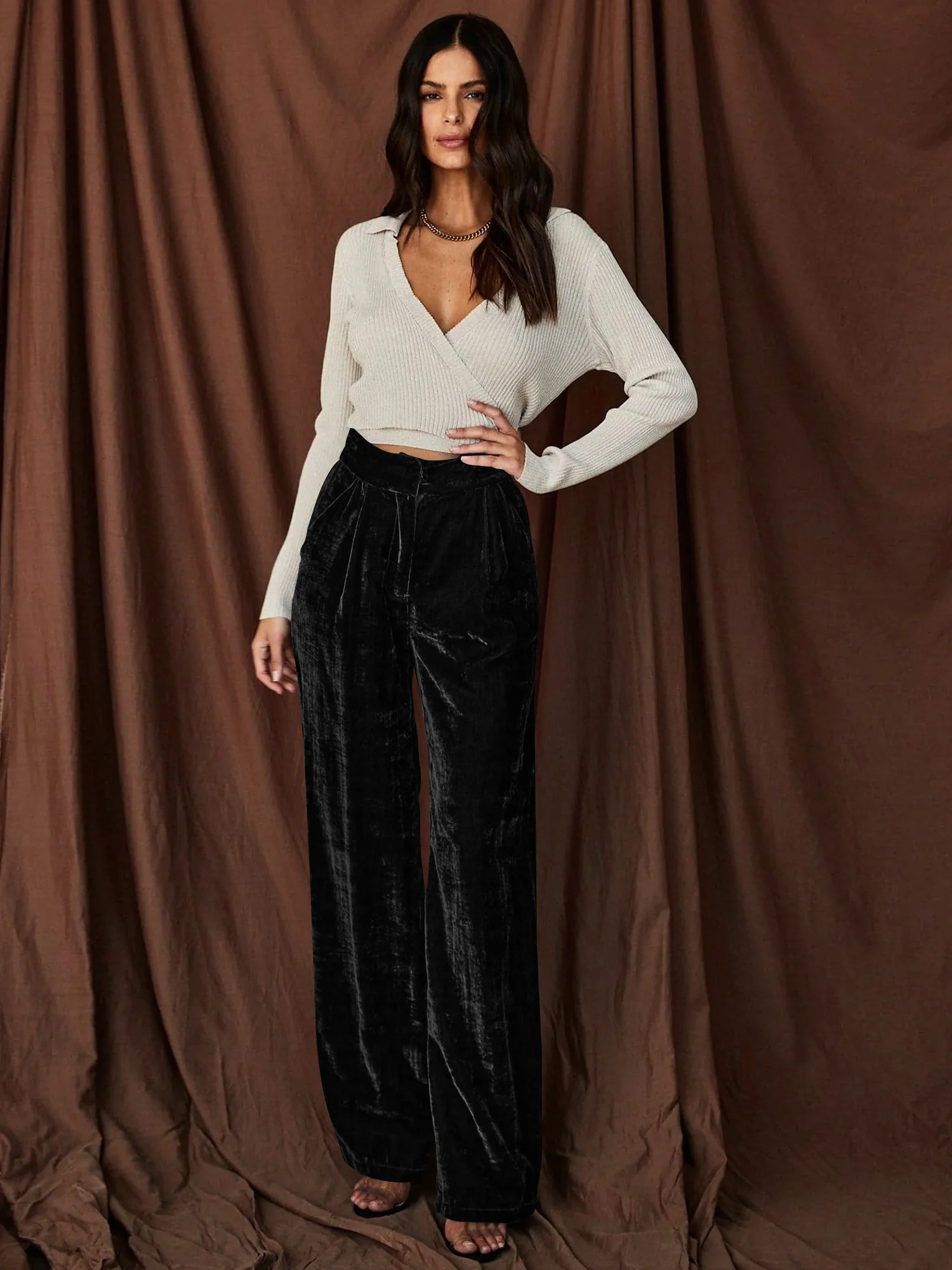 Claudia Velvet Pants - Black - Image 5