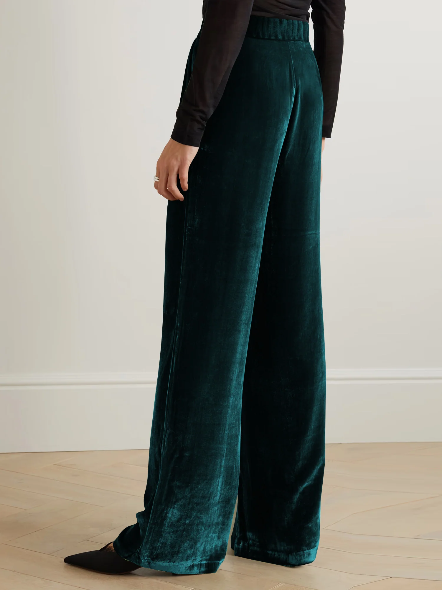 Claudia Velvet Pants - Emerald - Image 6